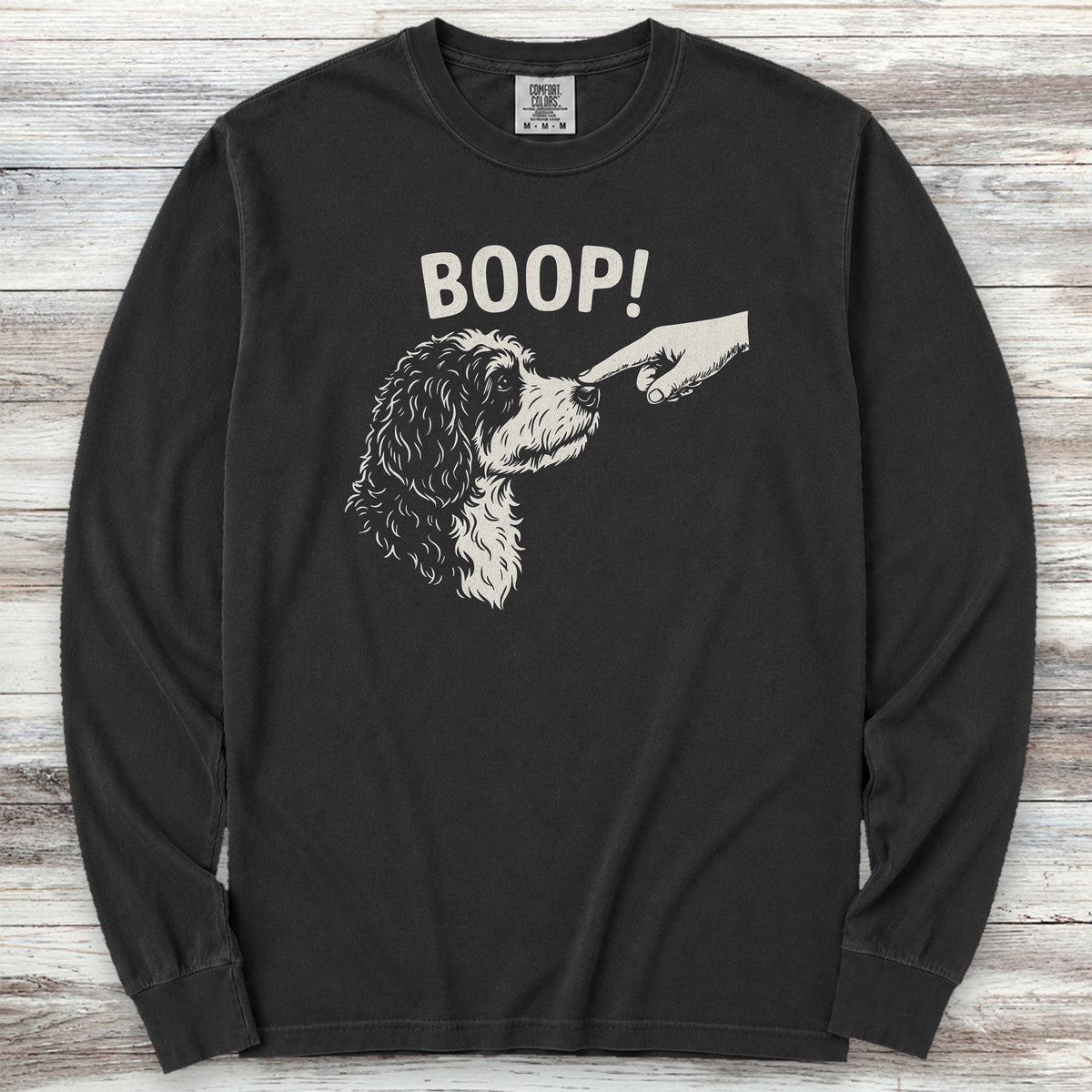 Bernedoodle BOOP! Long Sleeve Tee - Black
