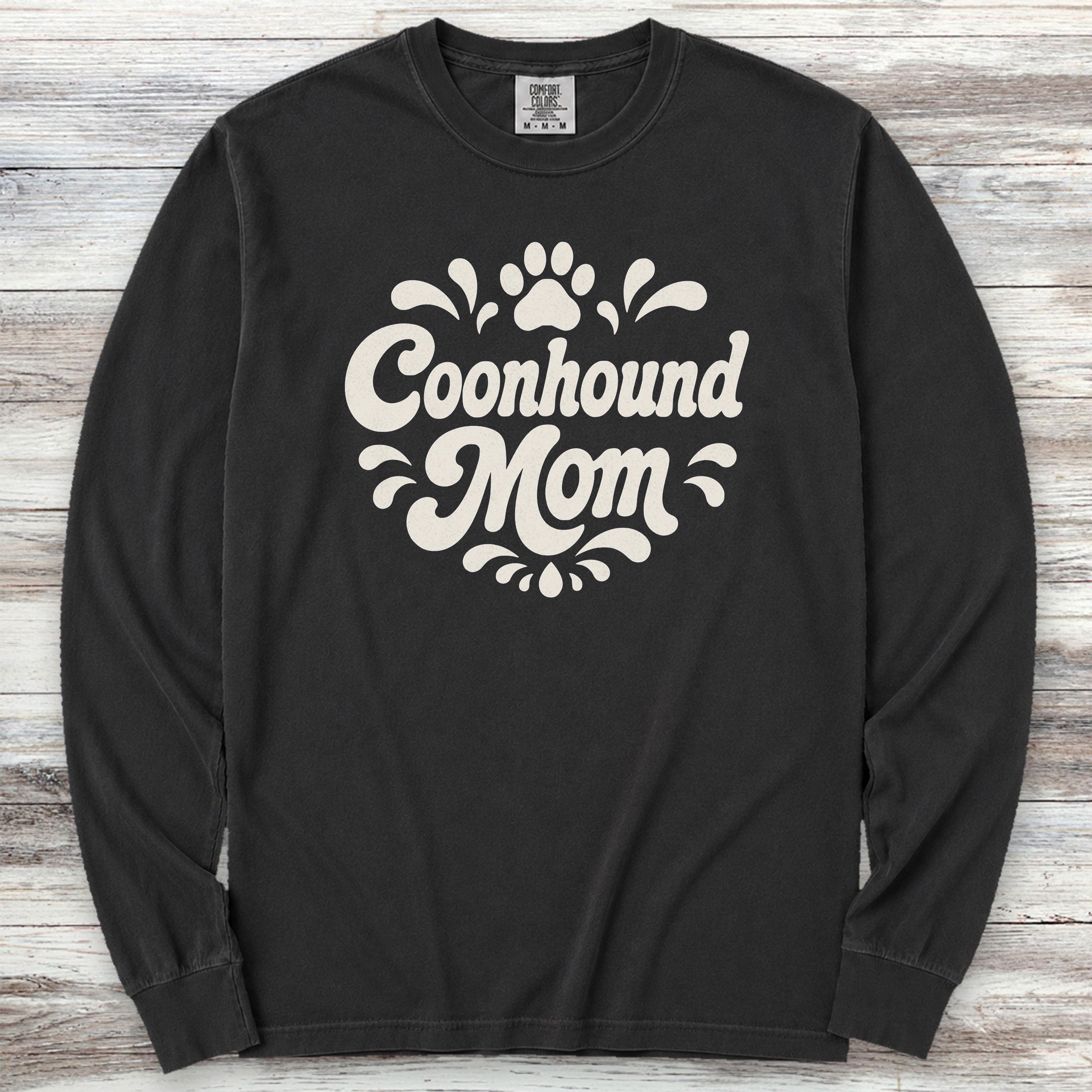Coonhound Groovy Mom Long Sleeve Tee - Black