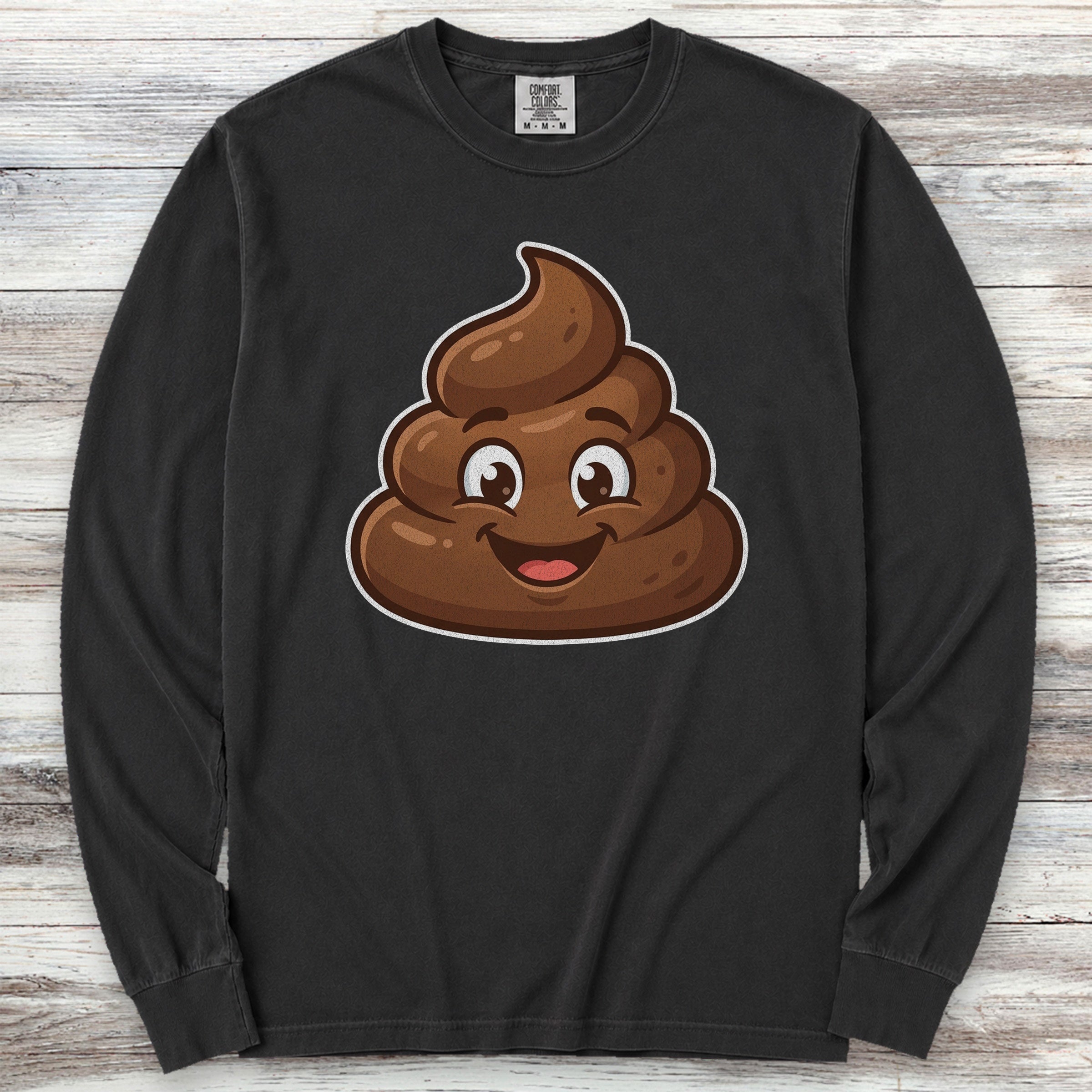 Dog Poop Long Sleeve Tee - Black