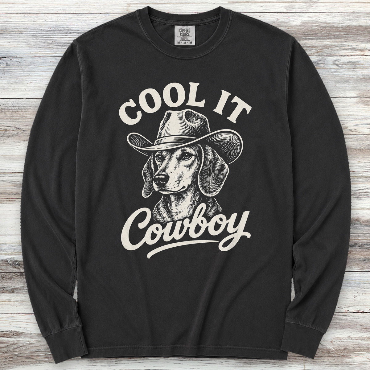 Dachshund Cool It Long Sleeve Tee - Black