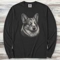 Corgi Butterfly Long Sleeve Tee - Black