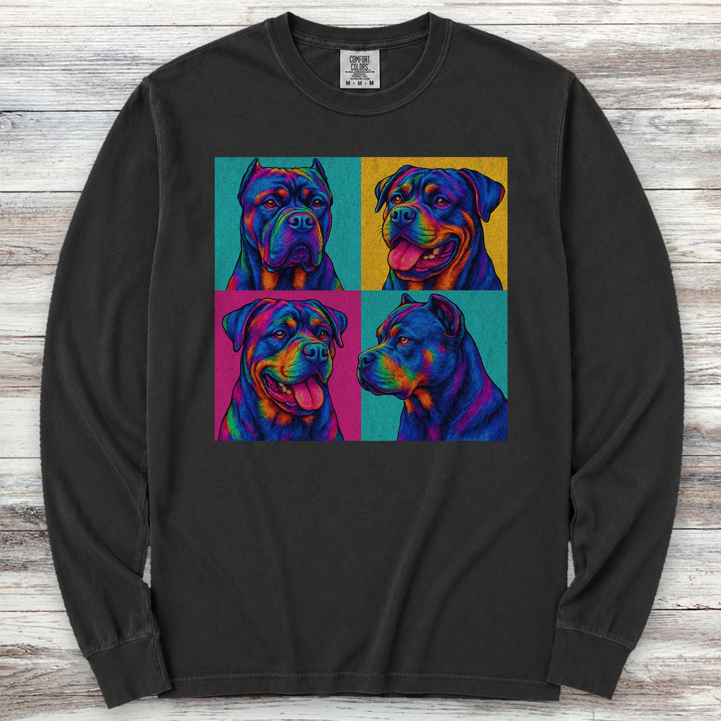 Cane Corso Pop Art Long Sleeve Tee - Black