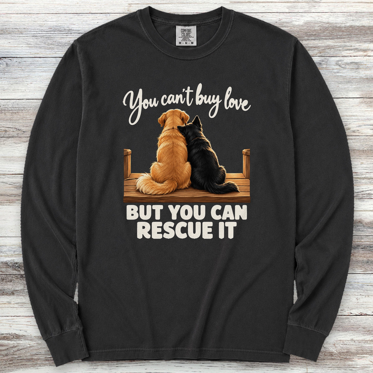 You Can Rescue Love Long Sleeve Tee - Black