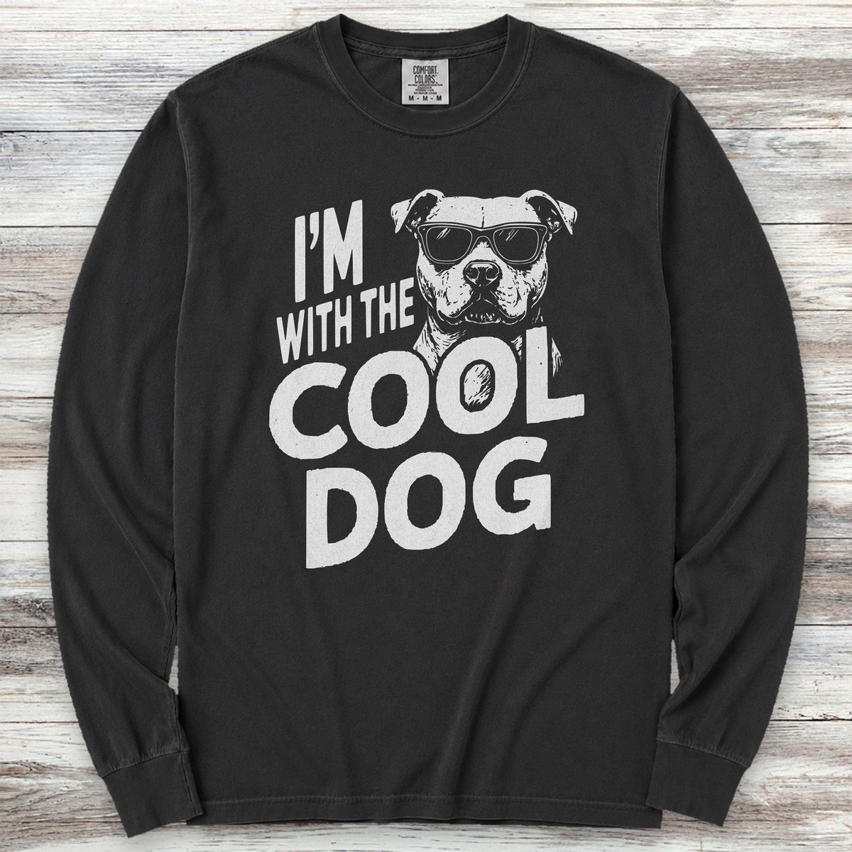 Pit Bull Cool Dog Long Sleeve Tee - Black