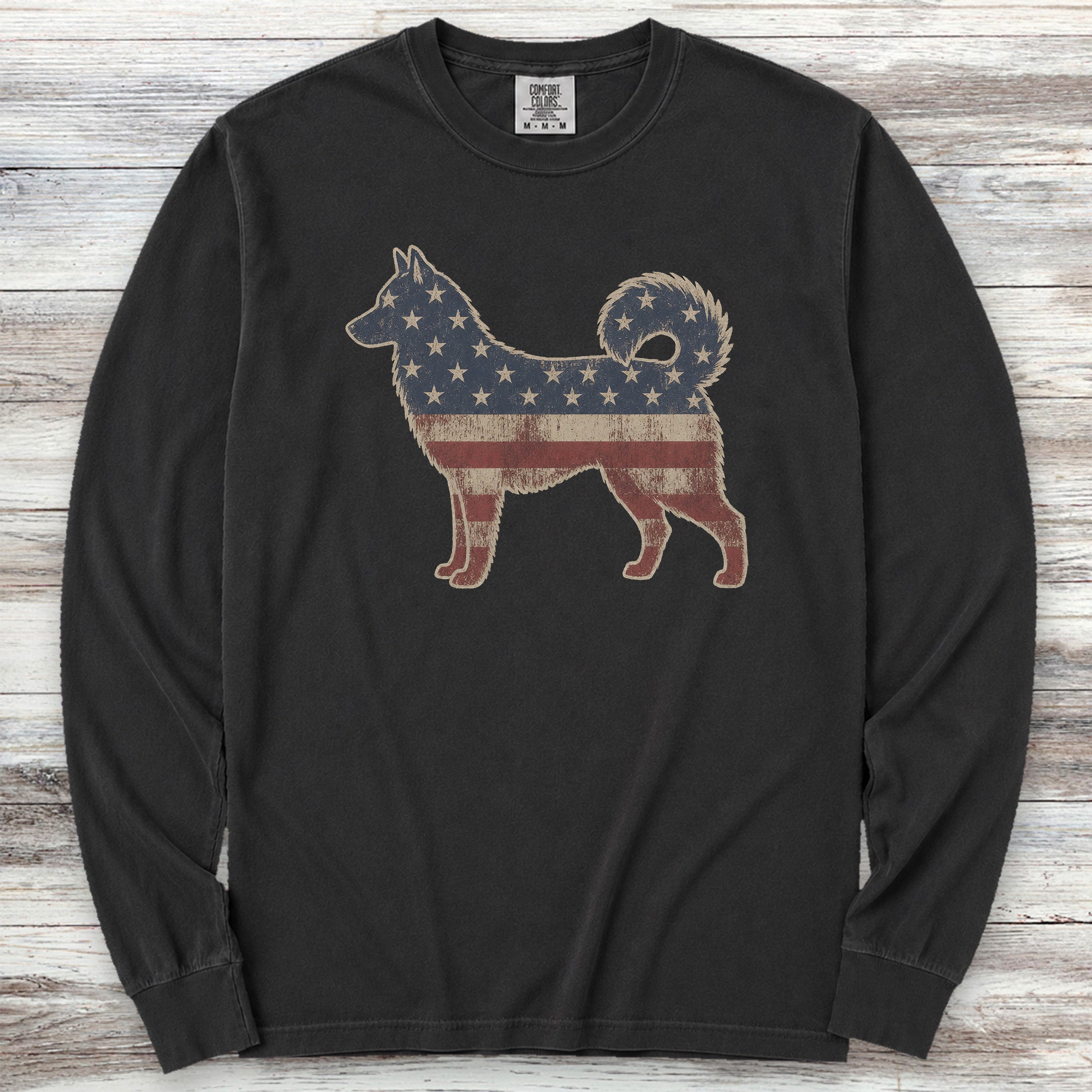 Husky Vintage USA Long Sleeve Tee - Black