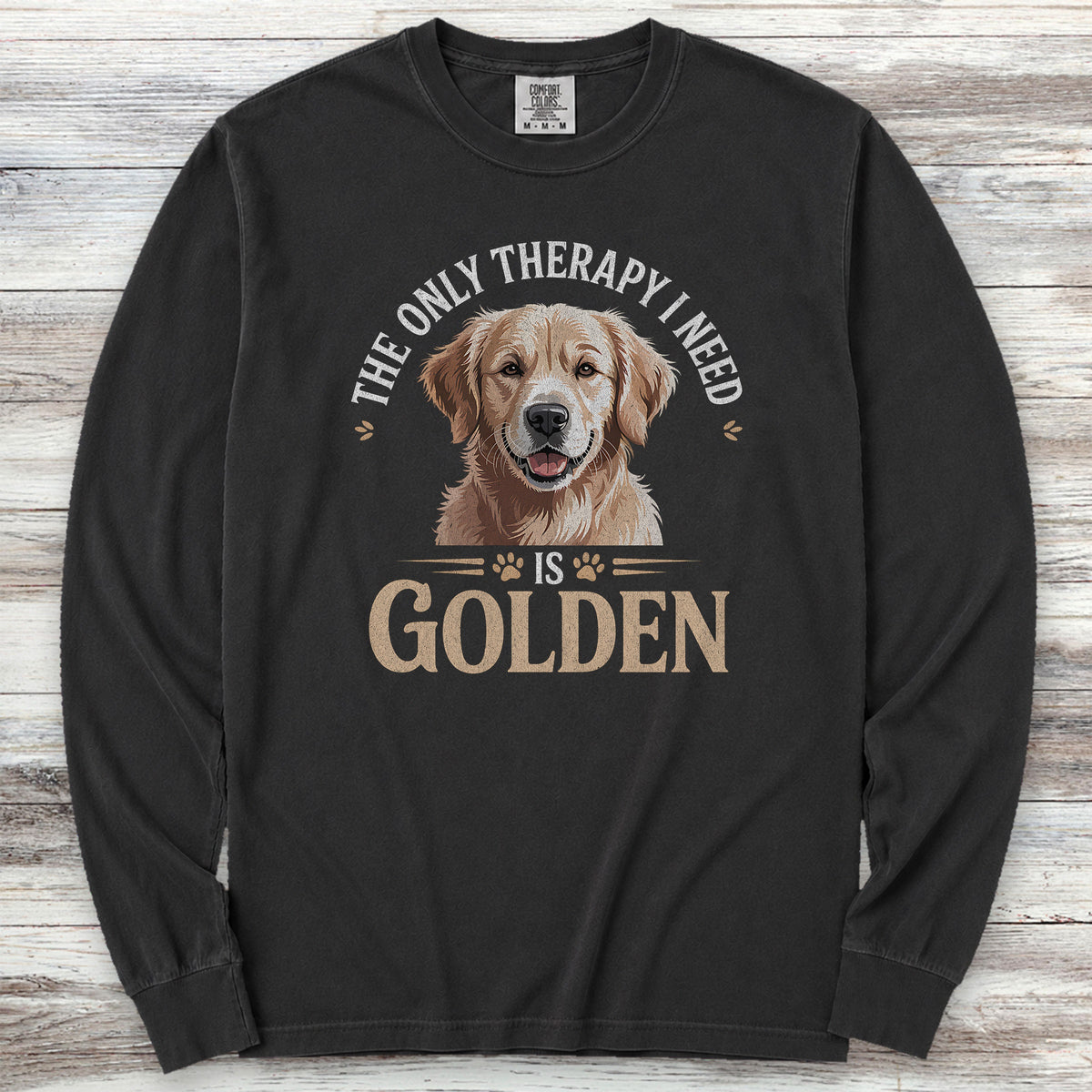 Golden Retriever Therapy Long Sleeve Tee - Black