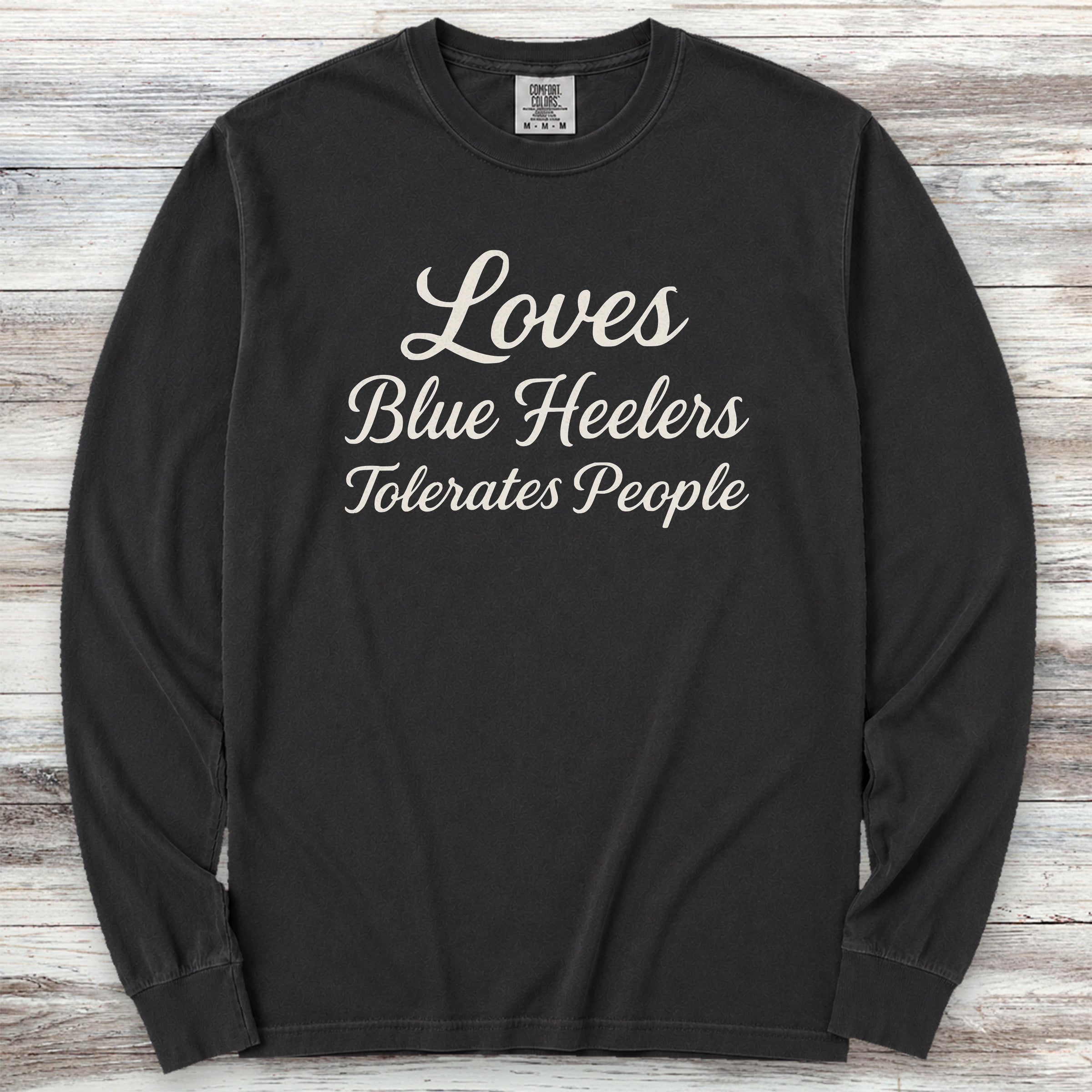 Australian Cattle Dog Loves Blue Heelers Long Sleeve Tee - Black