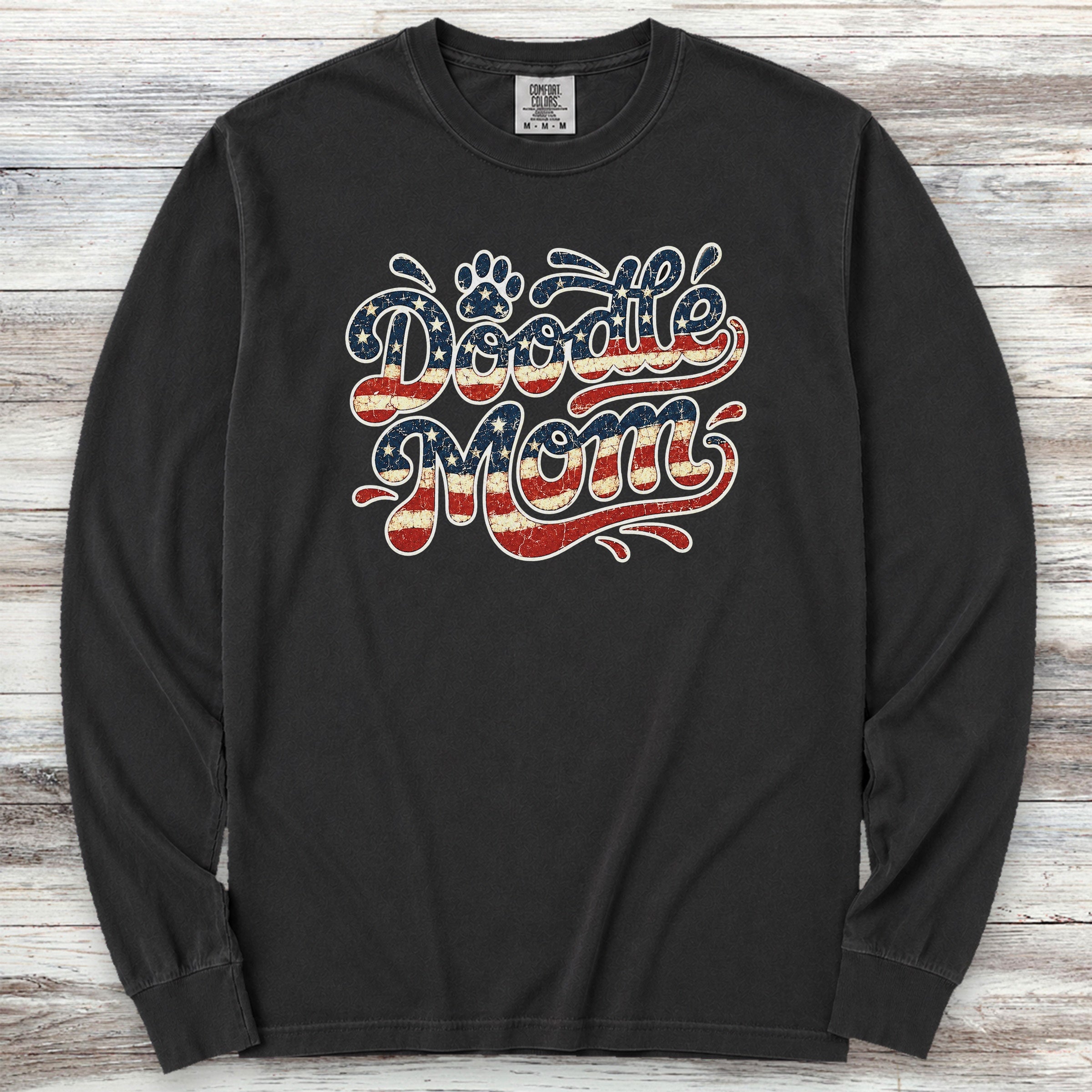 Doodle USA Mom Long Sleeve Tee - Black