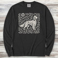 English Setter Linocut Long Sleeve Tee - Black