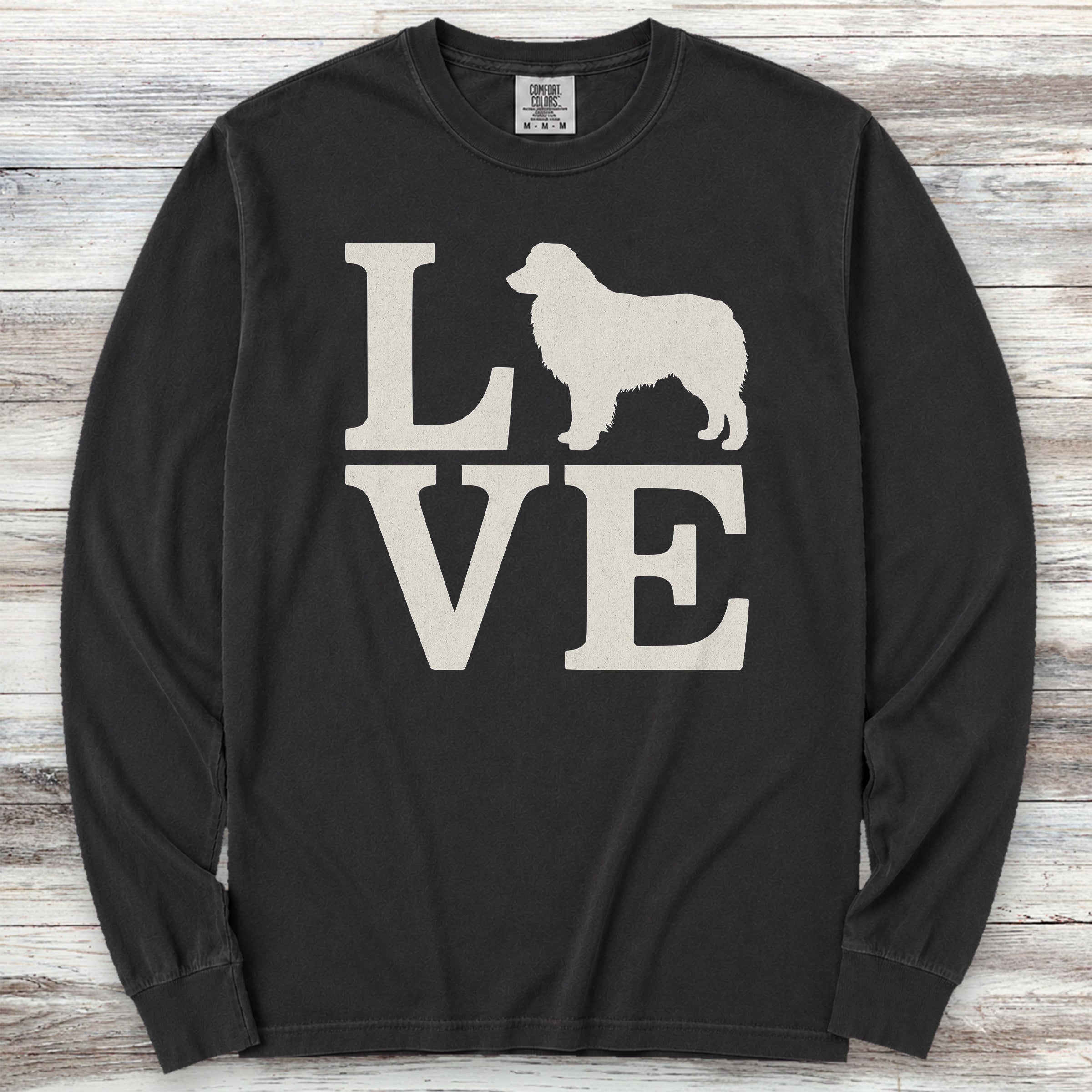 Australian Shepherd Love Long Sleeve Tee - Black
