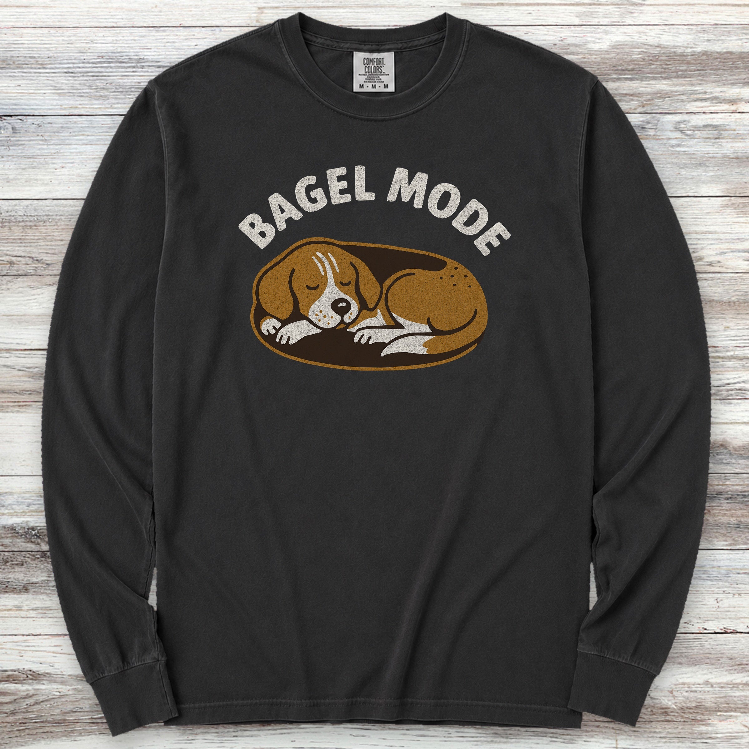 Sleeping Beagle Long Sleeve Tee - Black