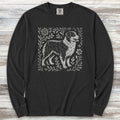 Australian Shepherd Linocut Long Sleeve Tee - Black