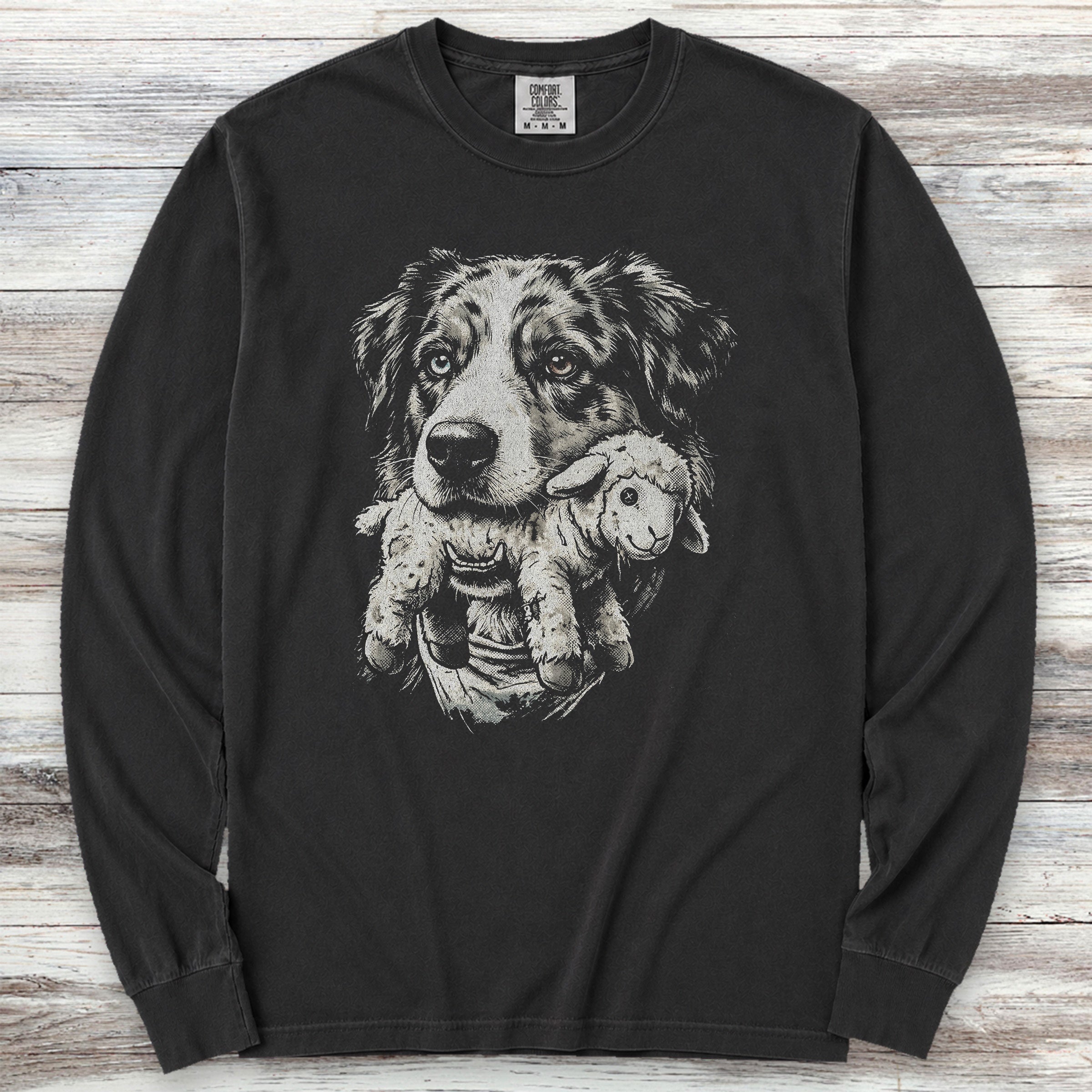 Australian Shepherd Favorite Toy Long Sleeve Tee - Black