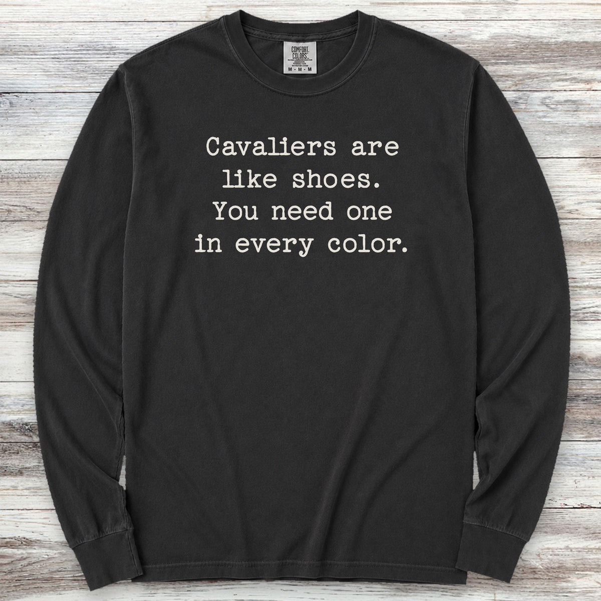 Cavalier King Charles Every Color Long Sleeve Tee - Black