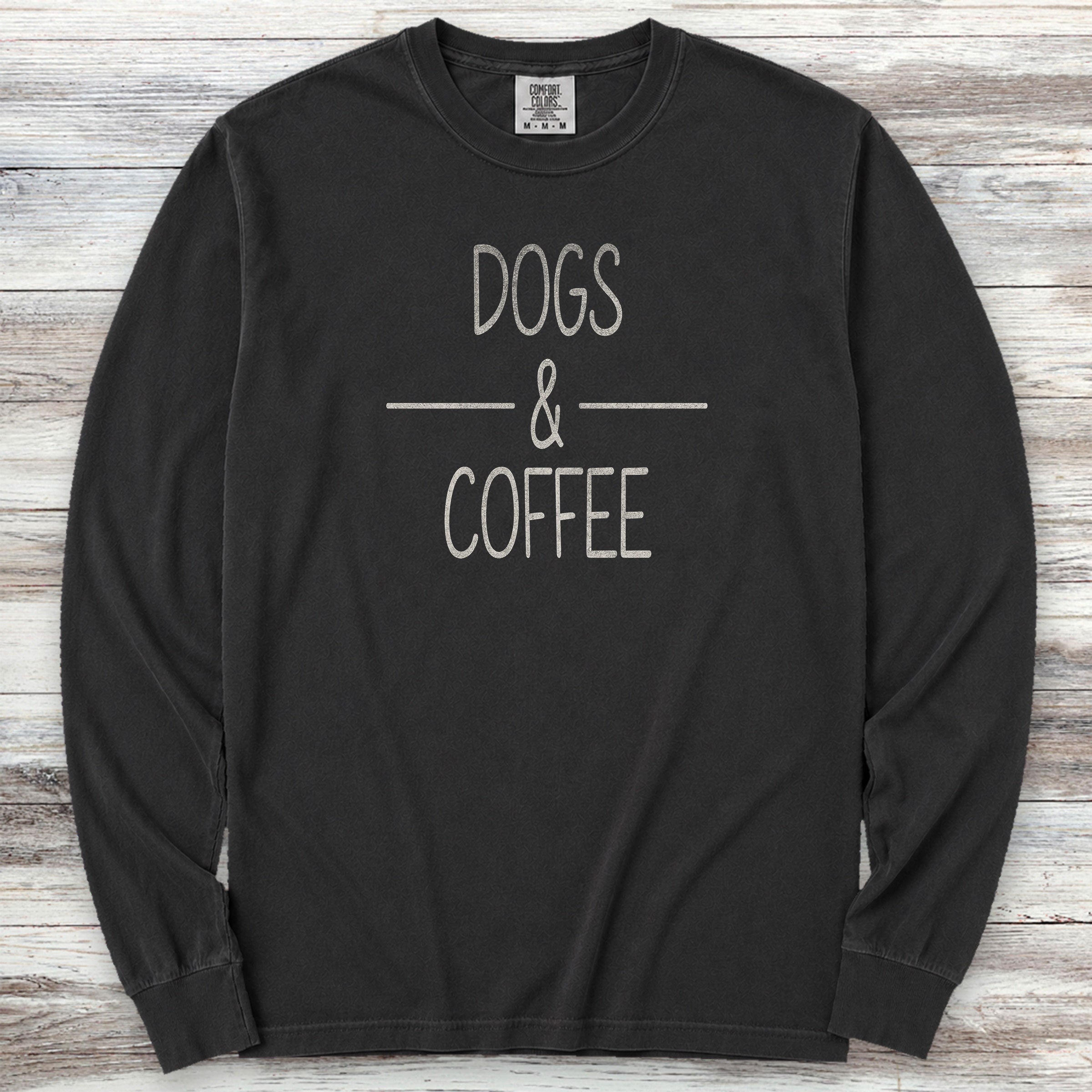 Dogs & Coffee Long Sleeve Tee - Black
