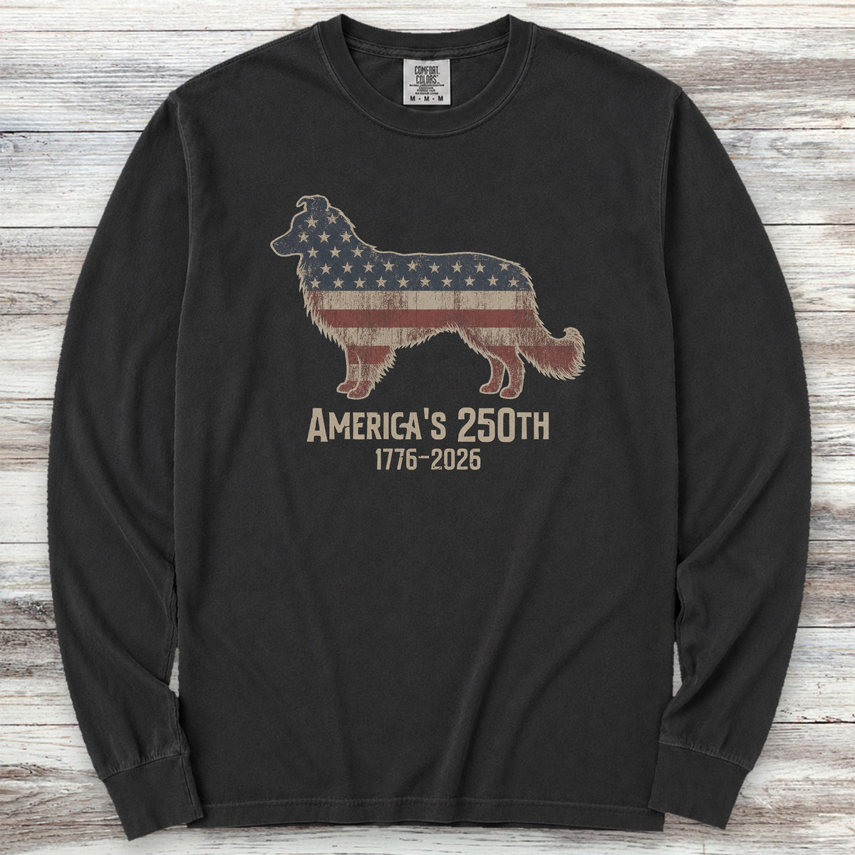 Border Collie 250 Long Sleeve Tee - Black