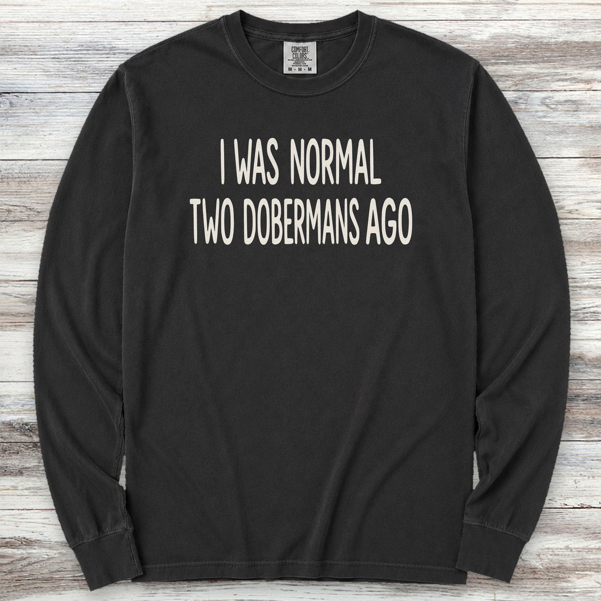 Doberman Normal Long Sleeve Tee - Black