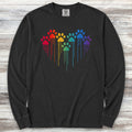 Rainbow Heart Prints Long Sleeve Tee - Black