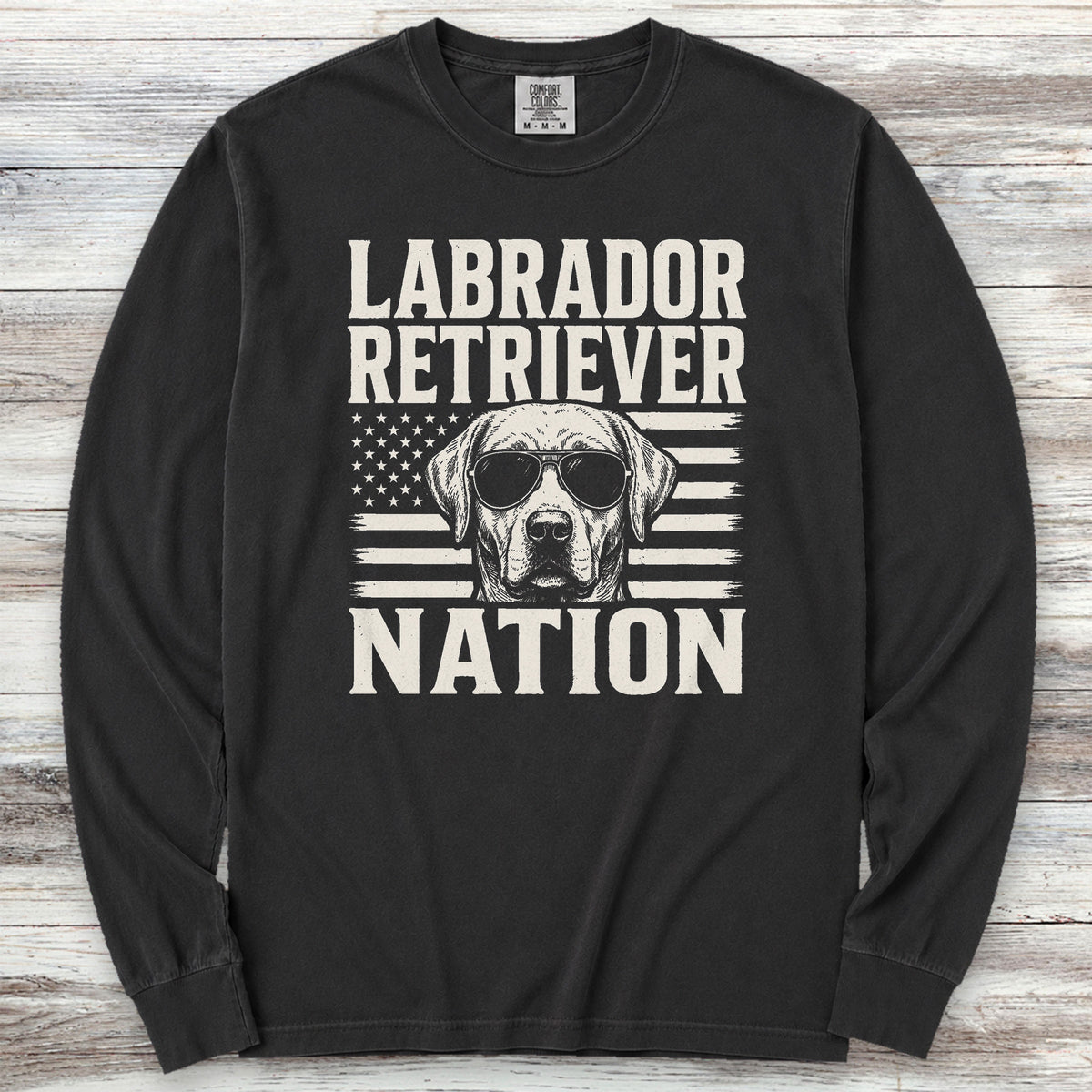 Labrador Retriever Nation Long Sleeve Tee - Black