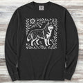 Husky Linocut Long Sleeve Tee - Black