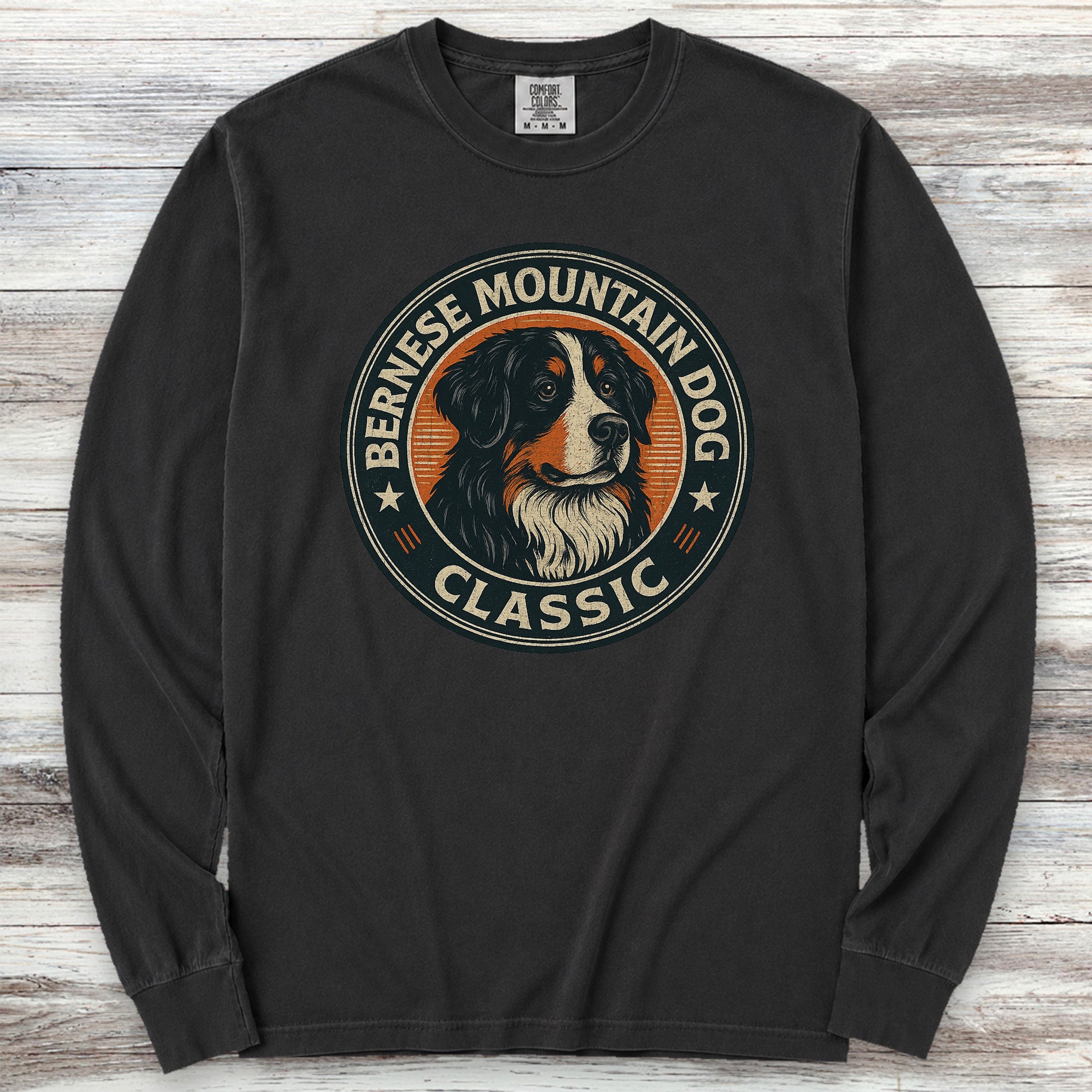 Bernese Mountain Dog Classic Long Sleeve Tee - Black