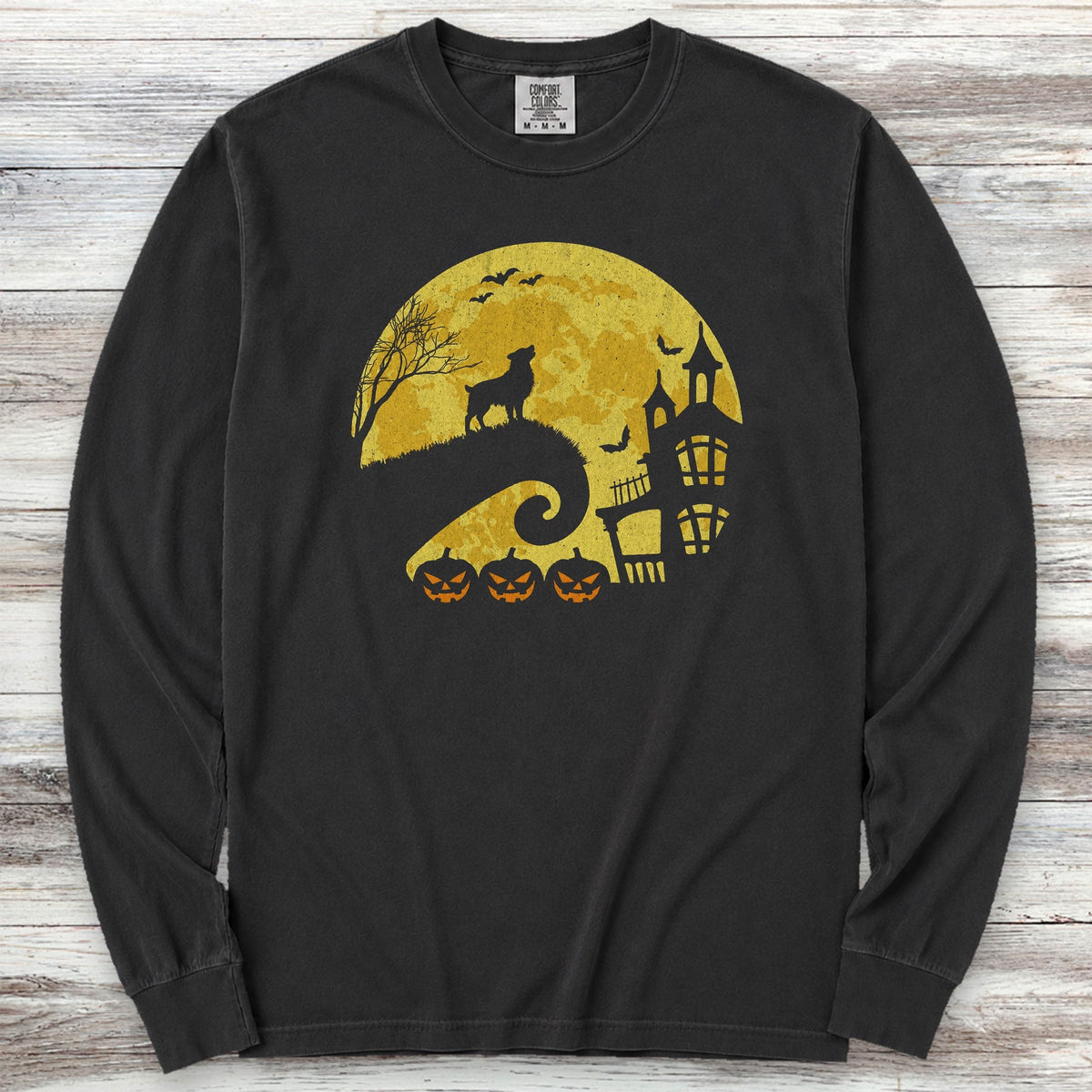 American Shepherd Halloween Moon Long Sleeve Tee - Black