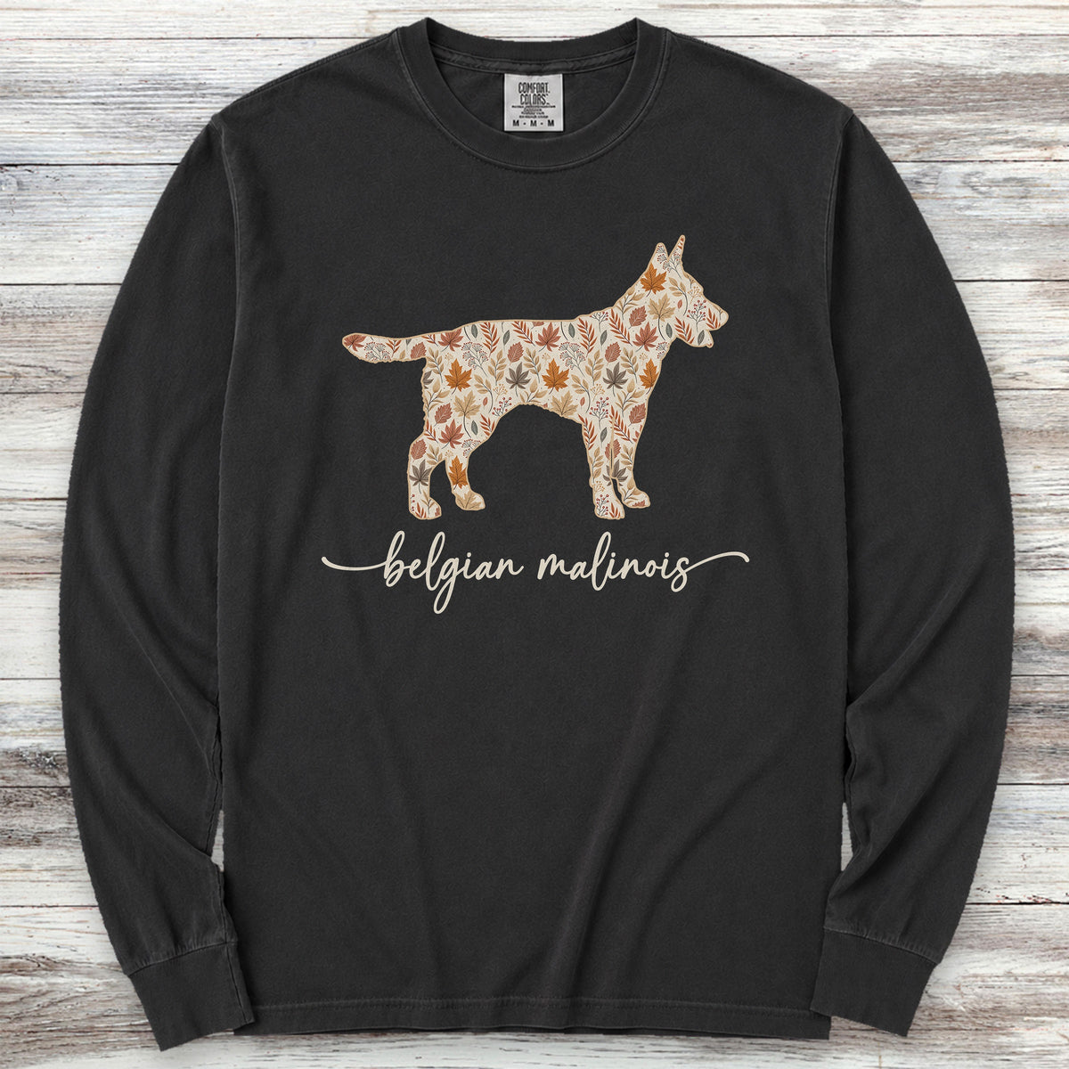 Belgian Malinois Fall Long Sleeve Tee - Black