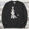 Sheepadoodle Watercolor Long Sleeve Tee - Black