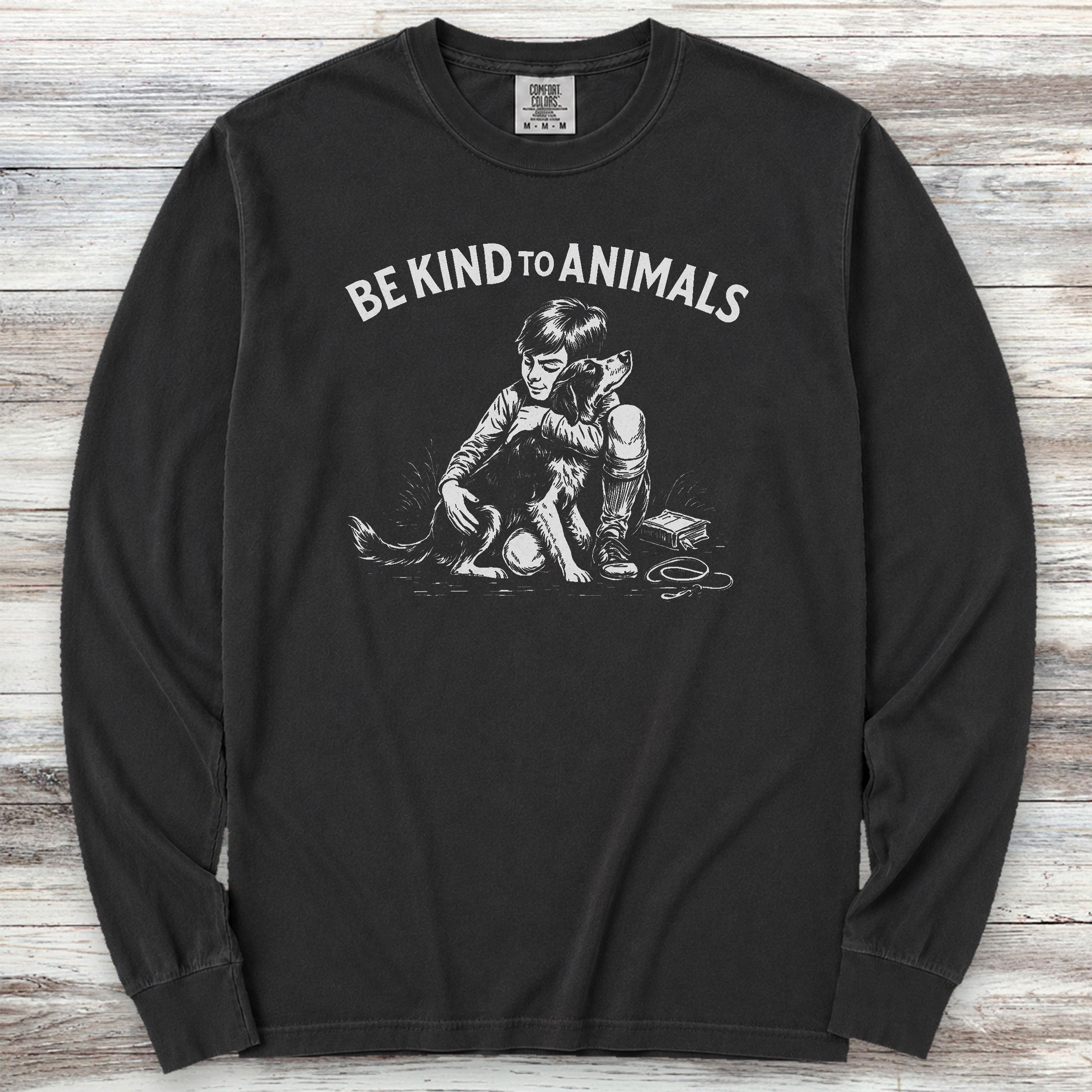 Be Kind to Animals Long Sleeve Tee - Black