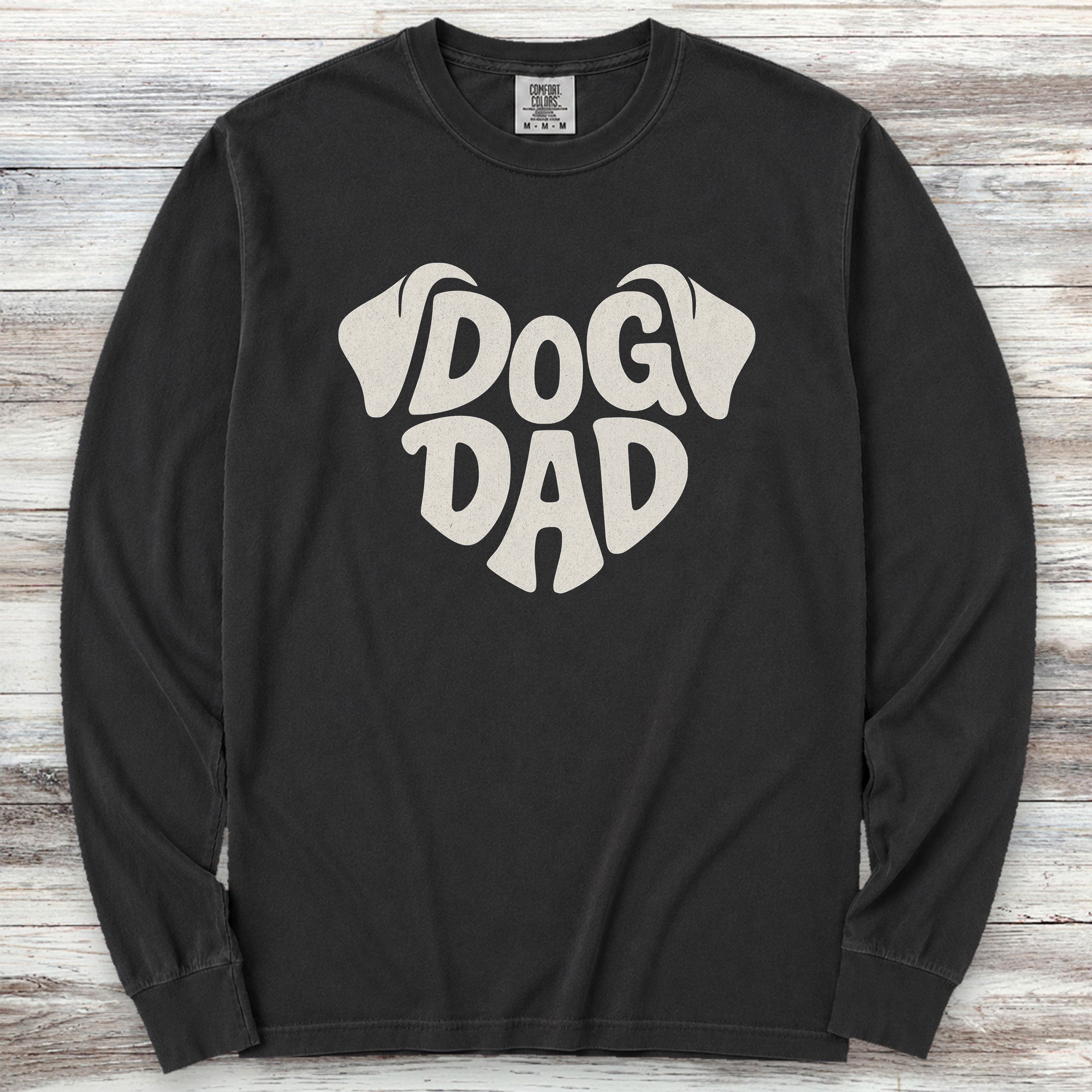 Dog Dad Ears Long Sleeve Tee - Black