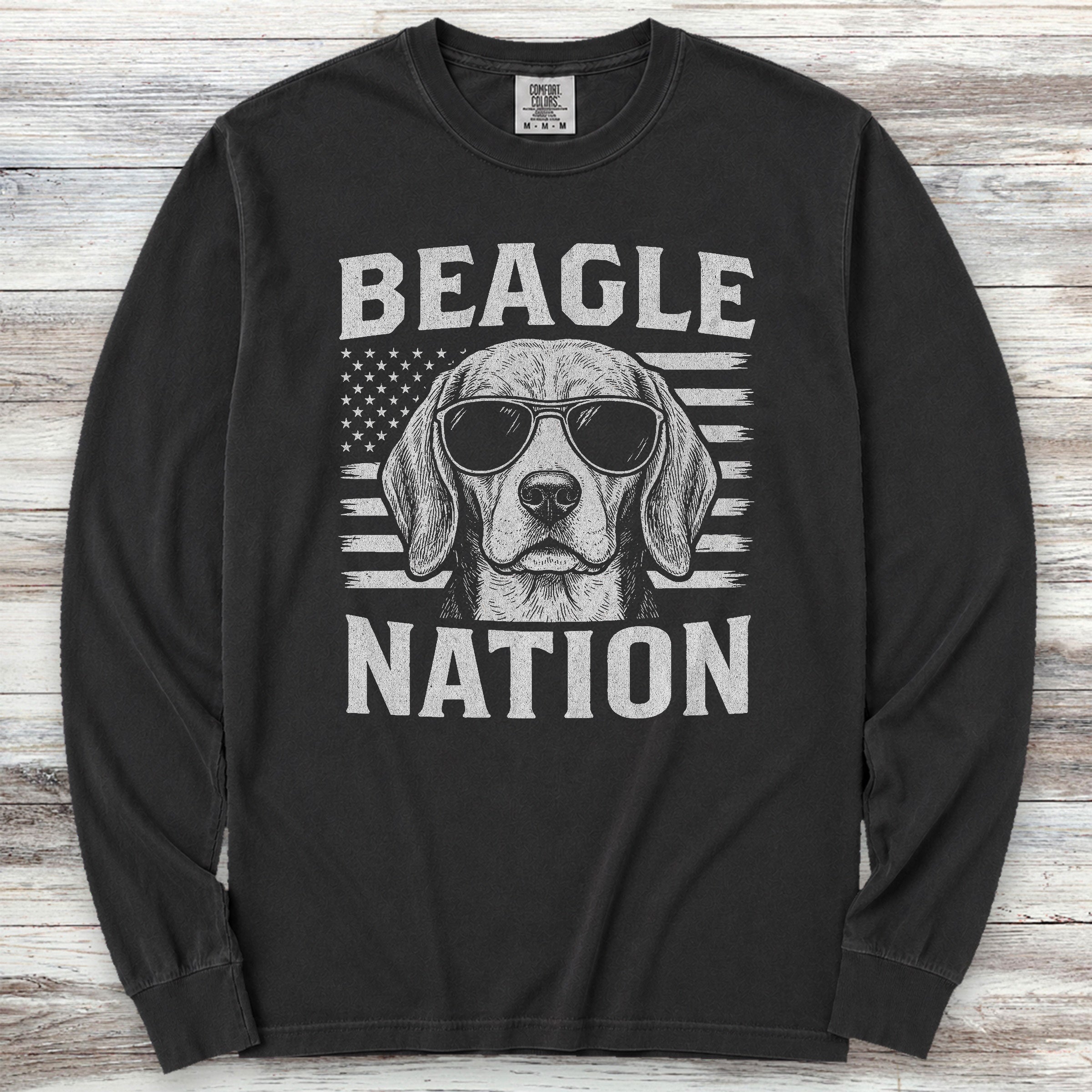 Beagle Nation Long Sleeve Tee - Black