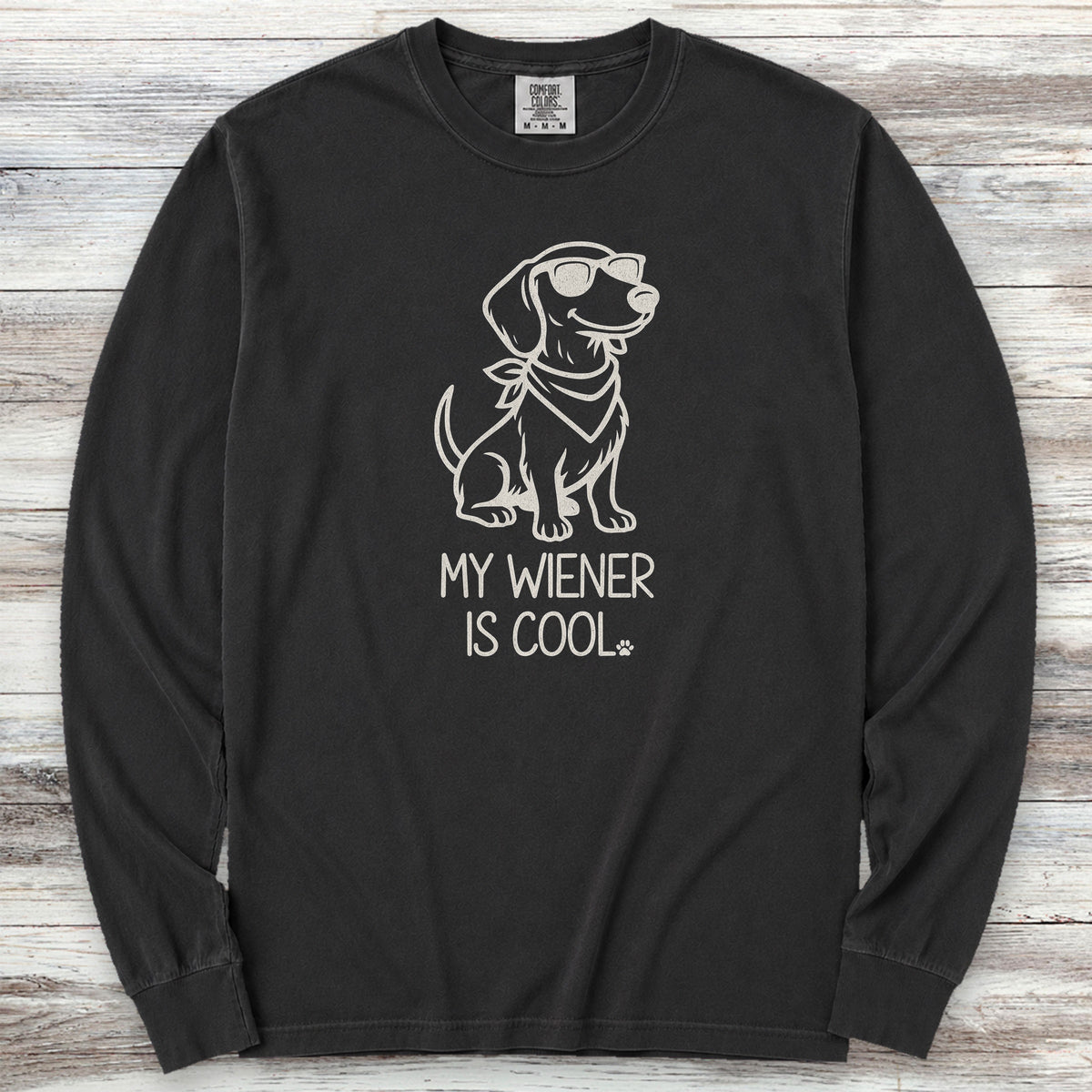 Dachshund Cool Wiener Long Sleeve Tee - Black