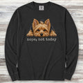 Yorkshire Terrier Nope Long Sleeve Tee - Black