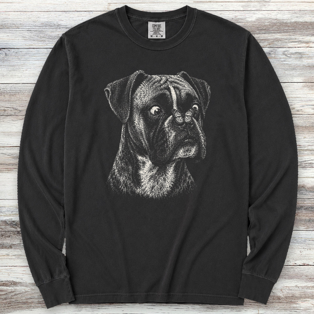 Boxer Butterfly Long Sleeve Tee - Black