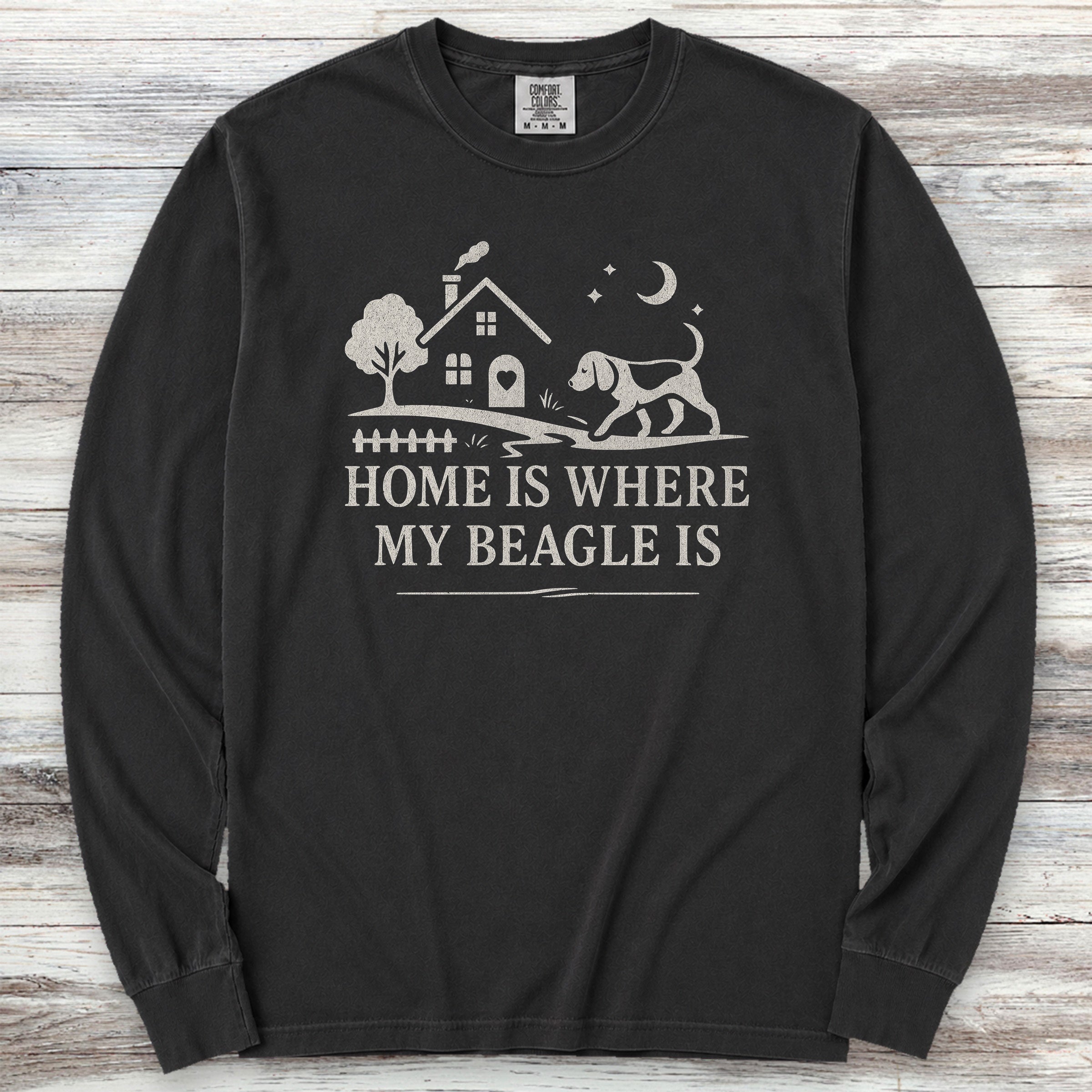 Beagle Home Long Sleeve Tee - Black