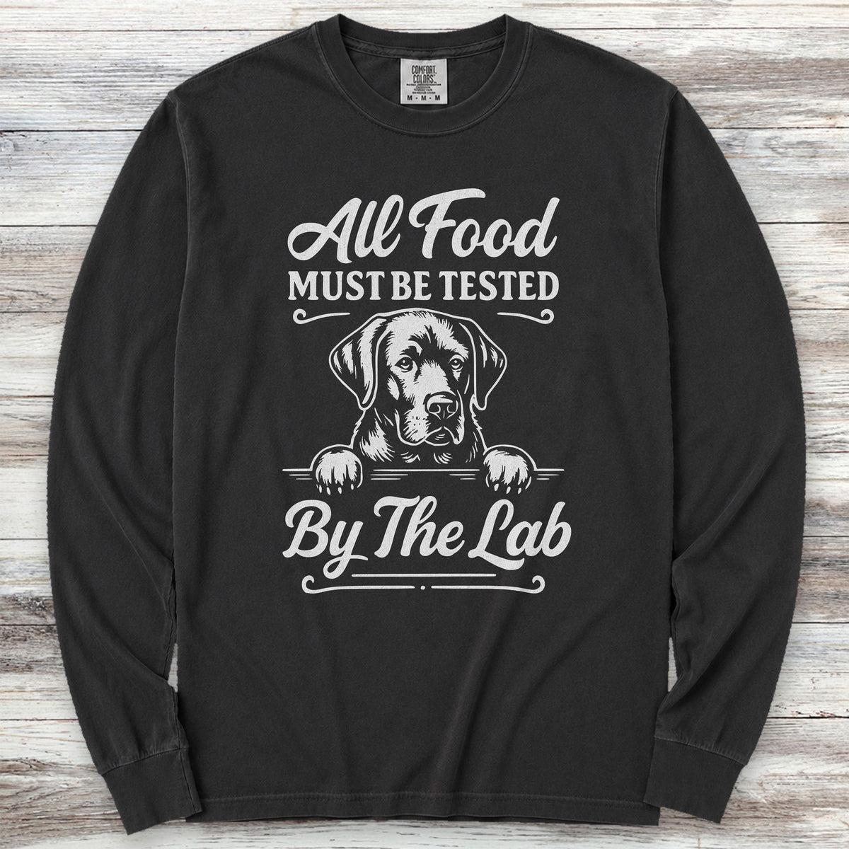 Labrador Retriever Food Test Long Sleeve Tee - Black