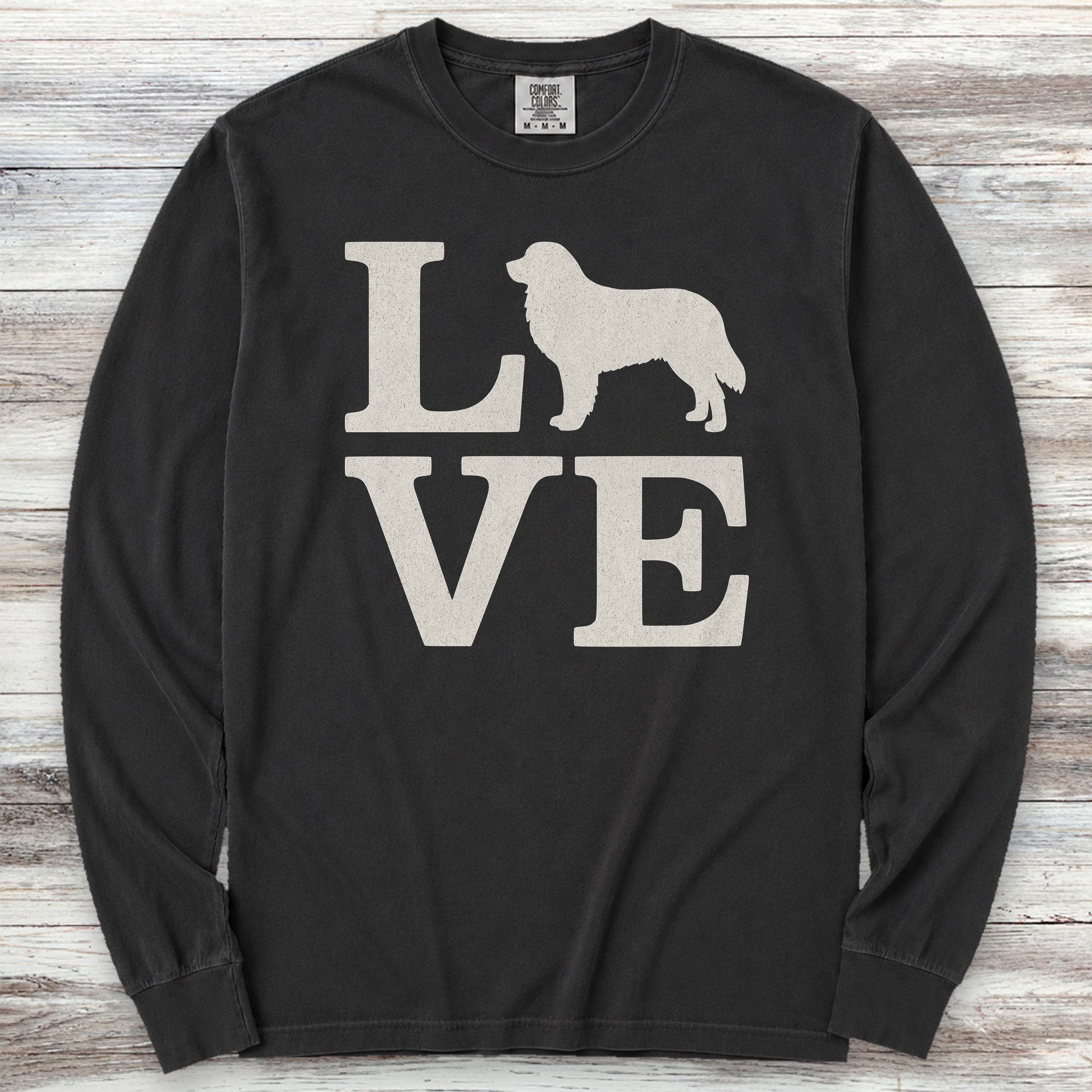 Bernese Mountain Dog Love Long Sleeve Tee - Black