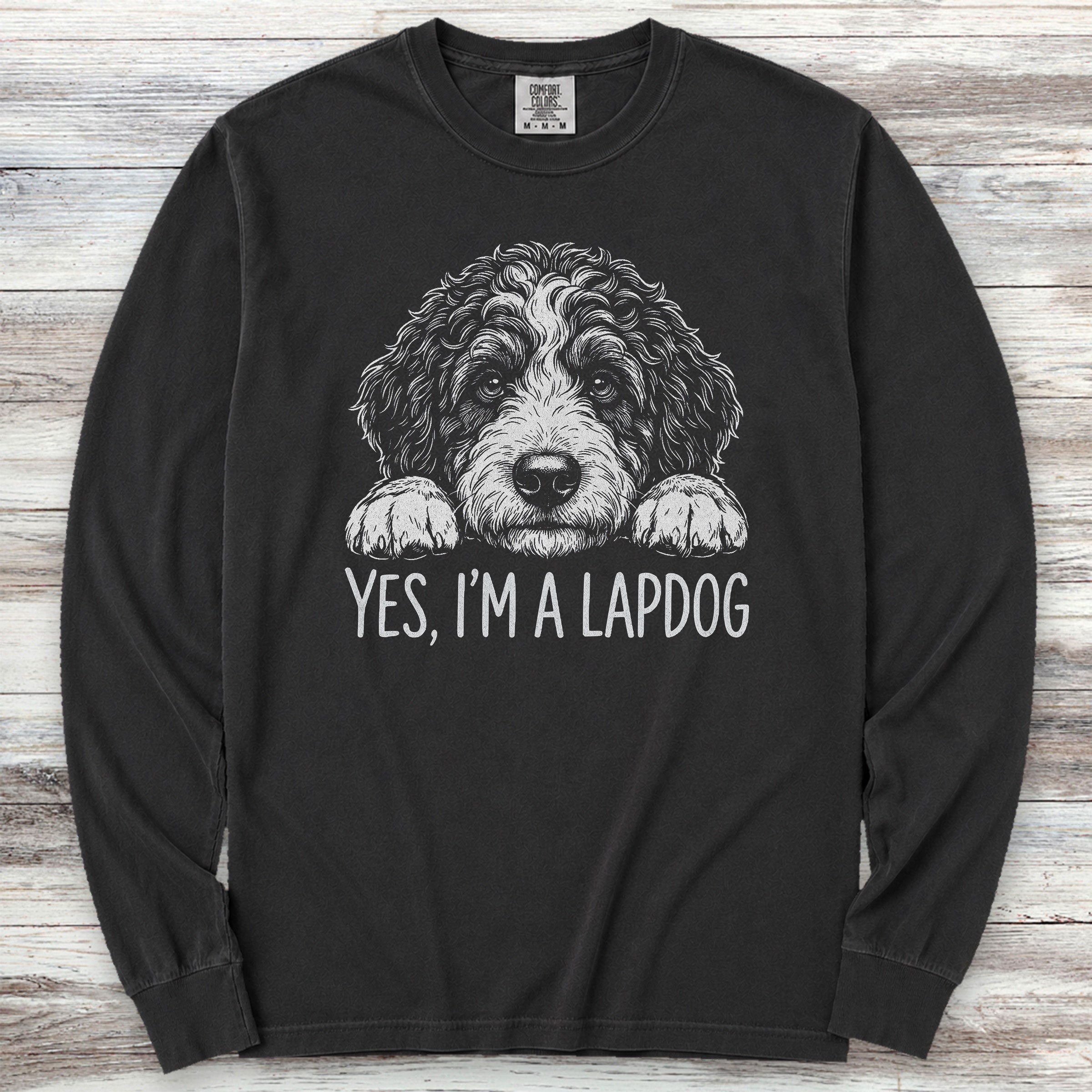 Bernedoodle Lapdog Long Sleeve Tee - Black