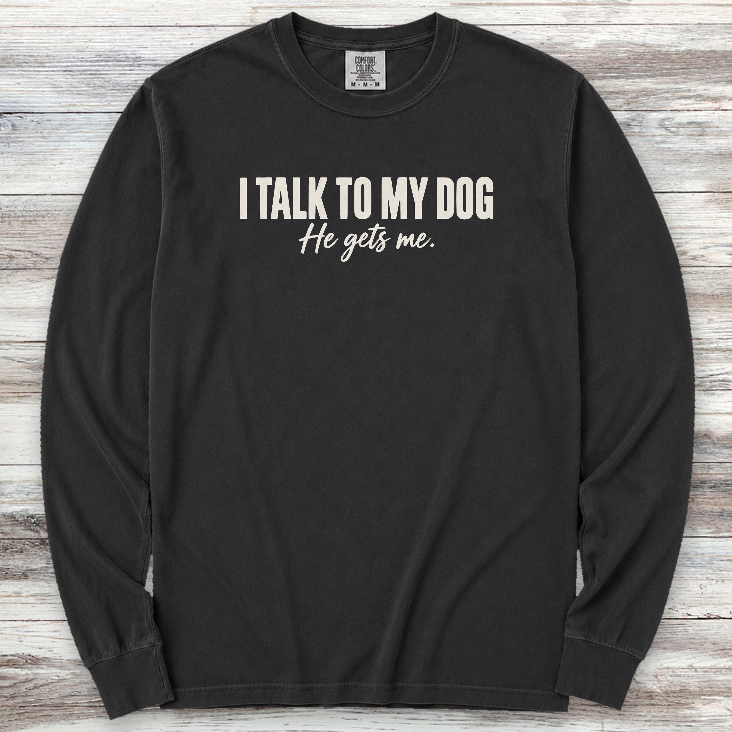 He Gets Me Long Sleeve Tee - Black