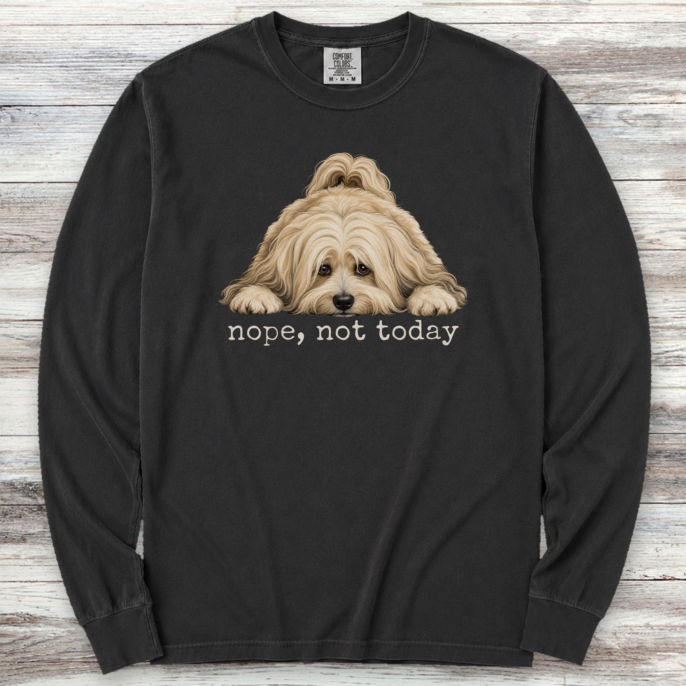 Havanese Nope Long Sleeve Tee - Black