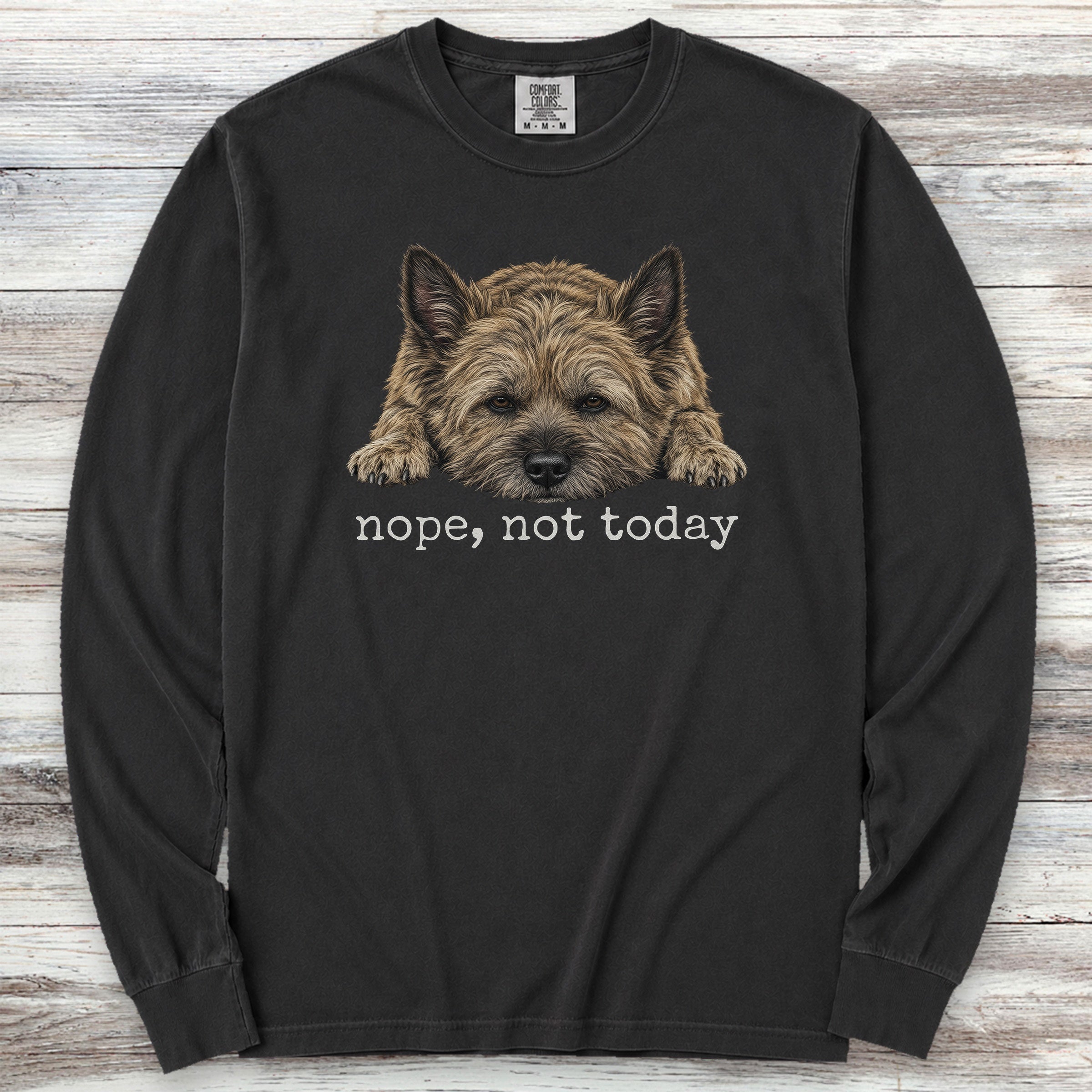 Cairn Terrier Nope Long Sleeve Tee - Black