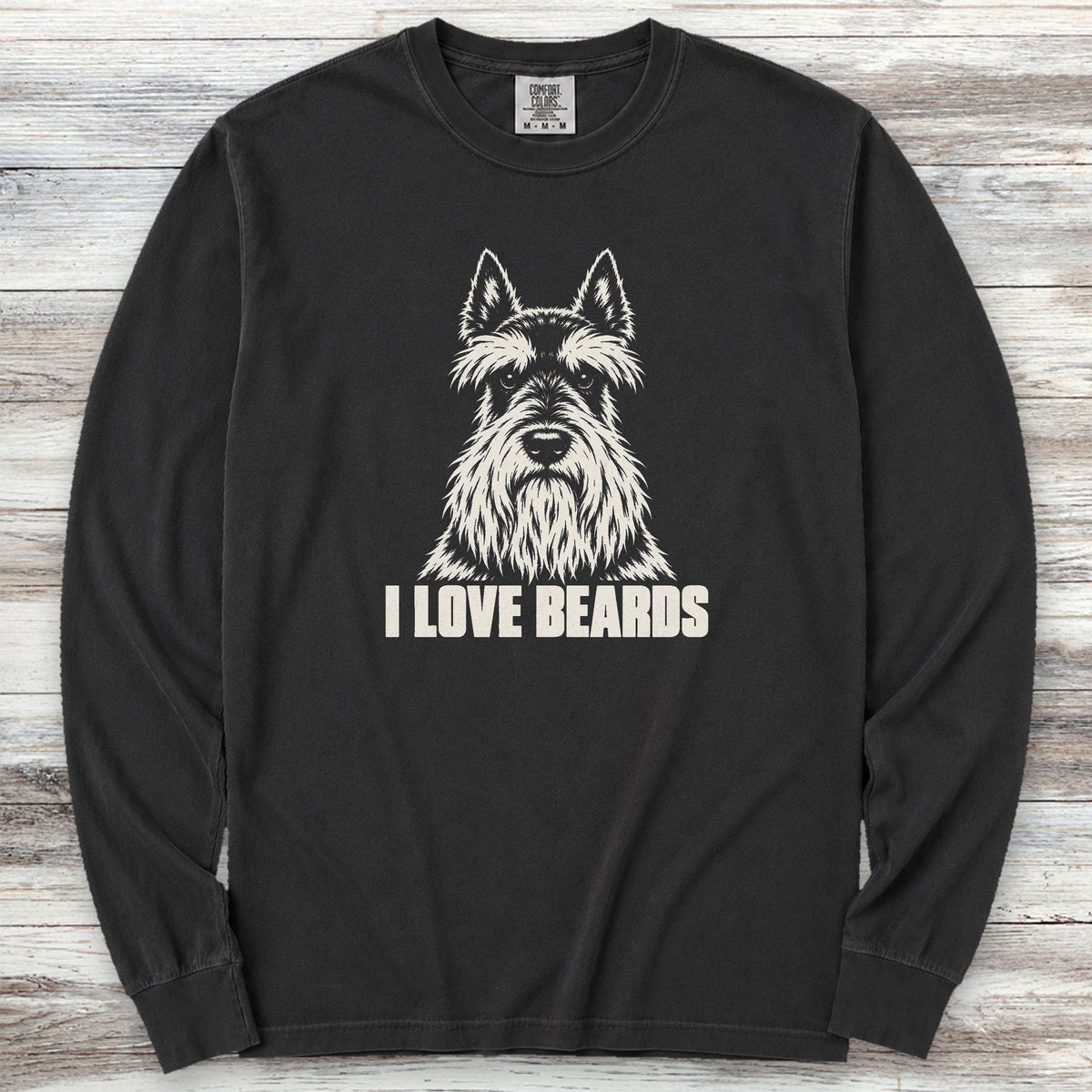 Scottish Terrier I Love Beards Long Sleeve Tee - Black