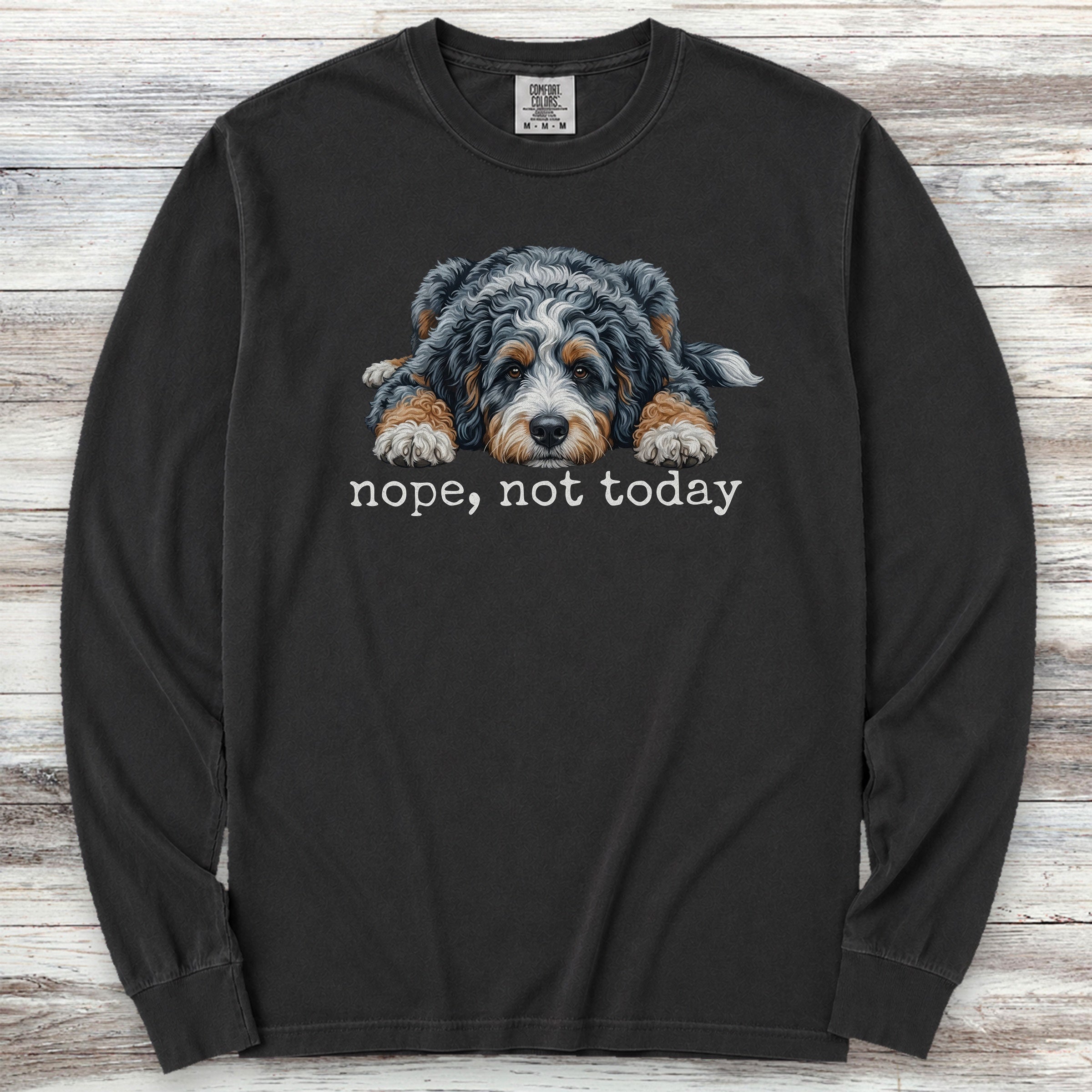 Aussiedoodle Nope Long Sleeve Tee - Black