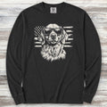 Golden Retriever Flag Long Sleeve Tee - Black