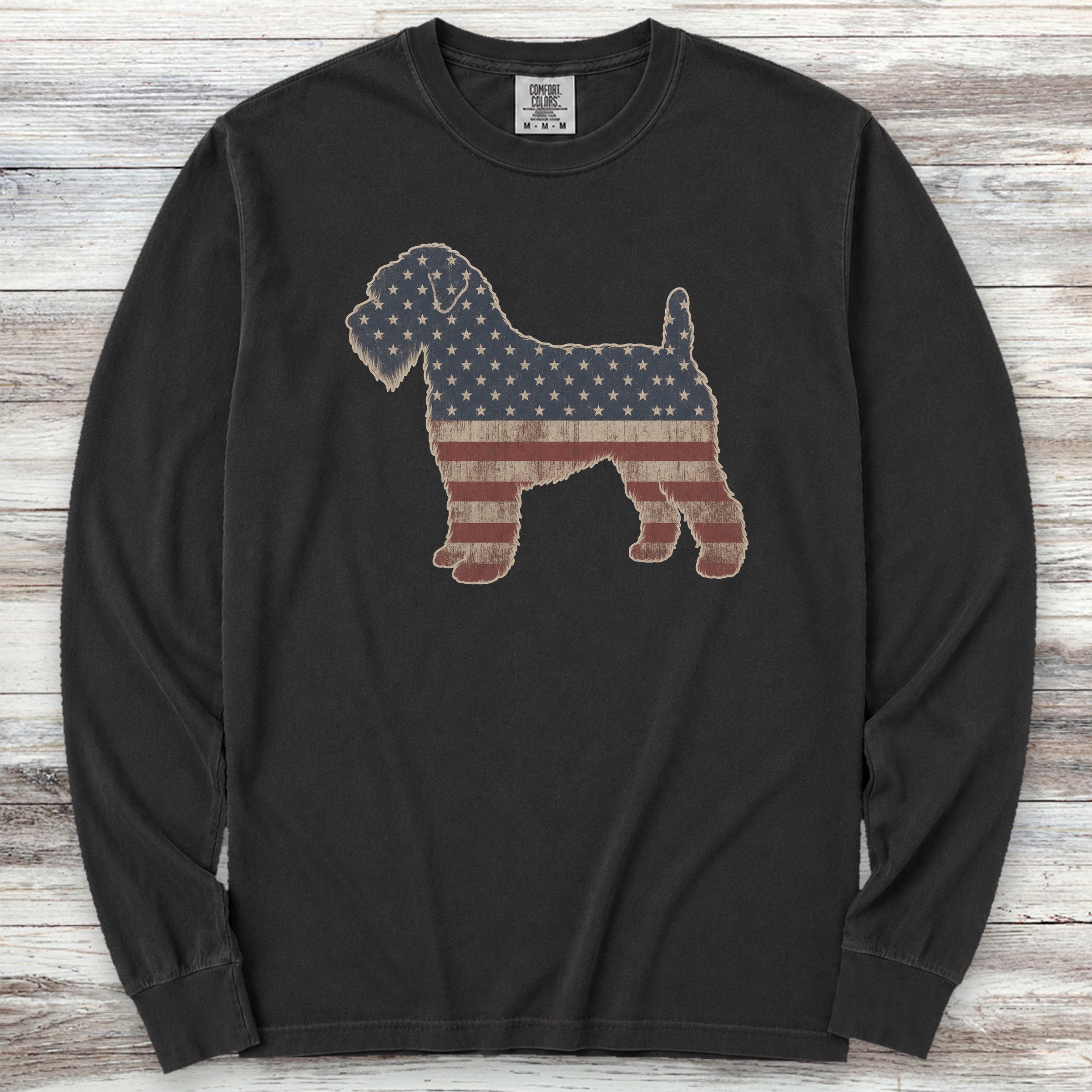 Wheaten Vintage USA Long Sleeve Tee - Black