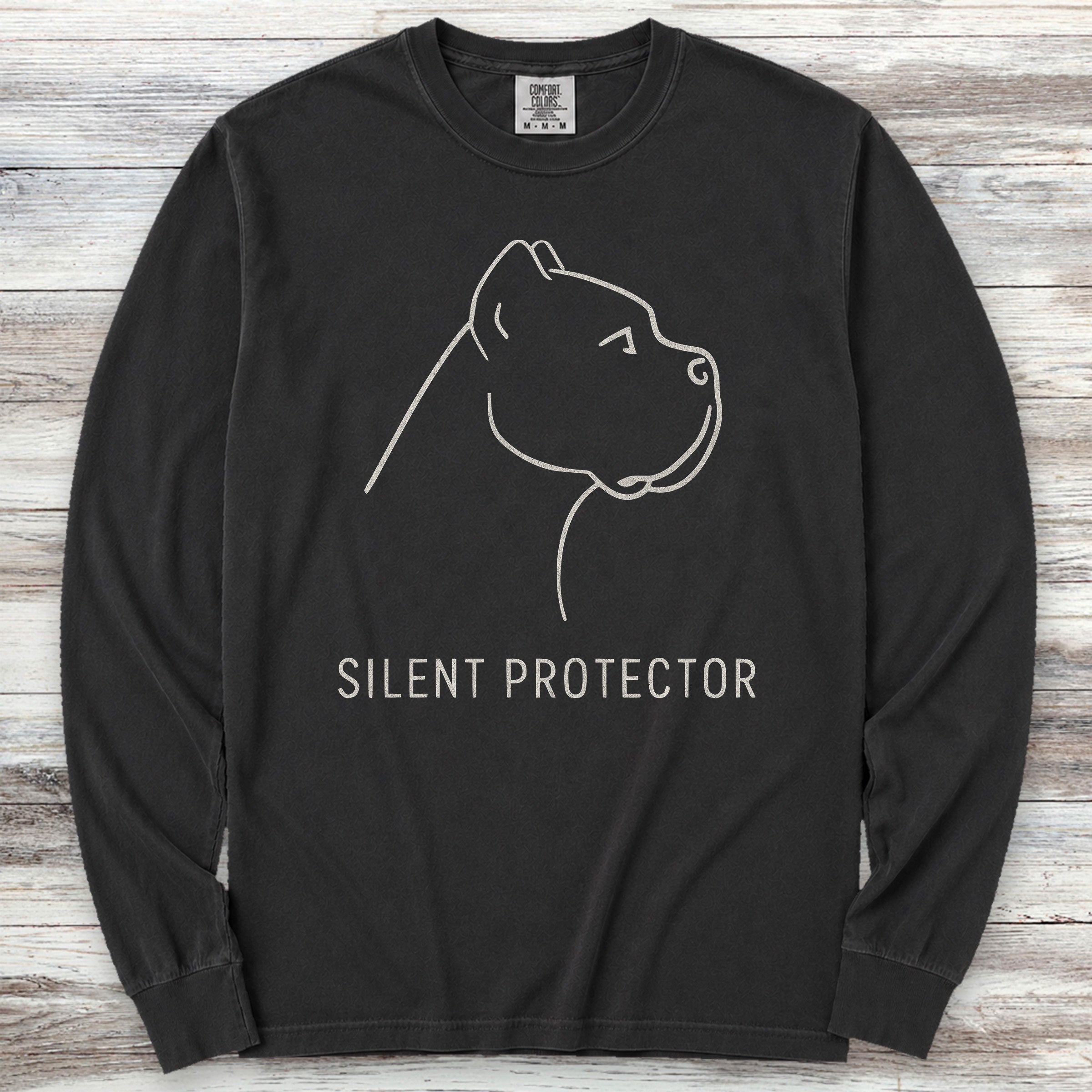 Cane Corso Silent Protector Long Sleeve Tee - Black