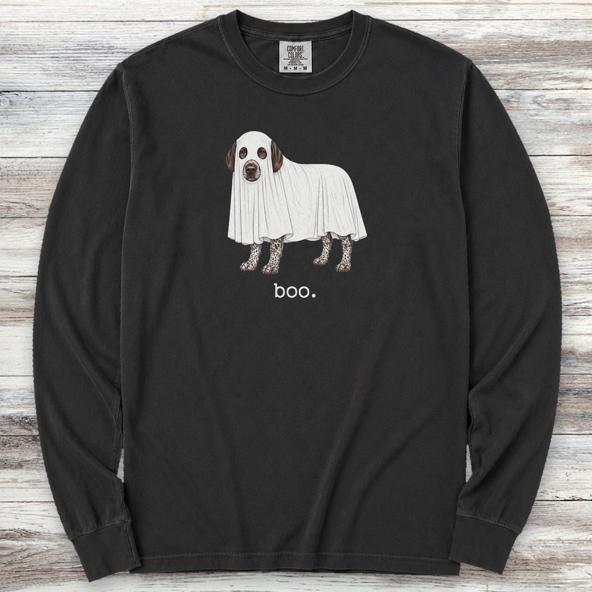 German Shorthaired Pointer Boo Long Sleeve Tee - Black