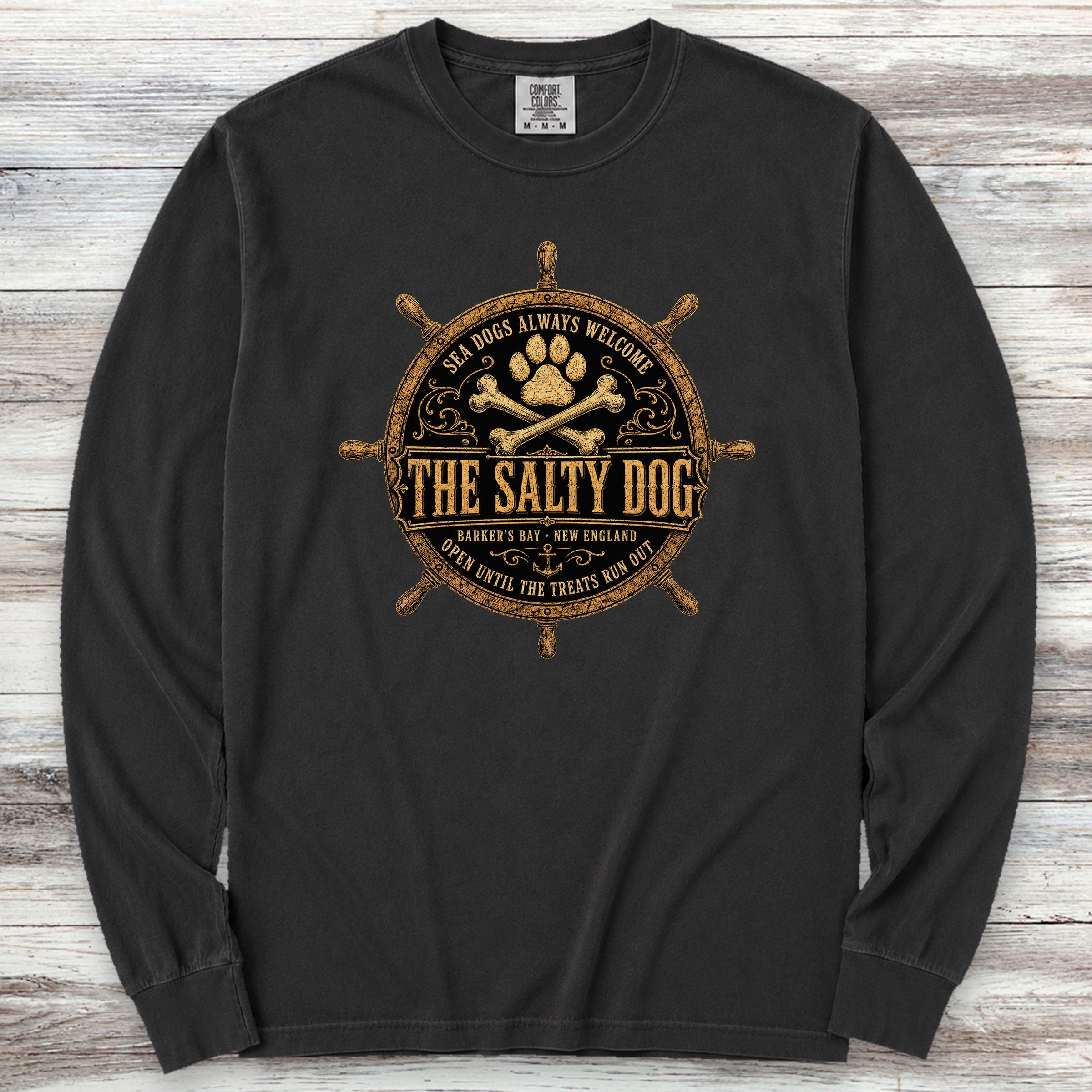 The Salty Dog Long Sleeve Tee - Black