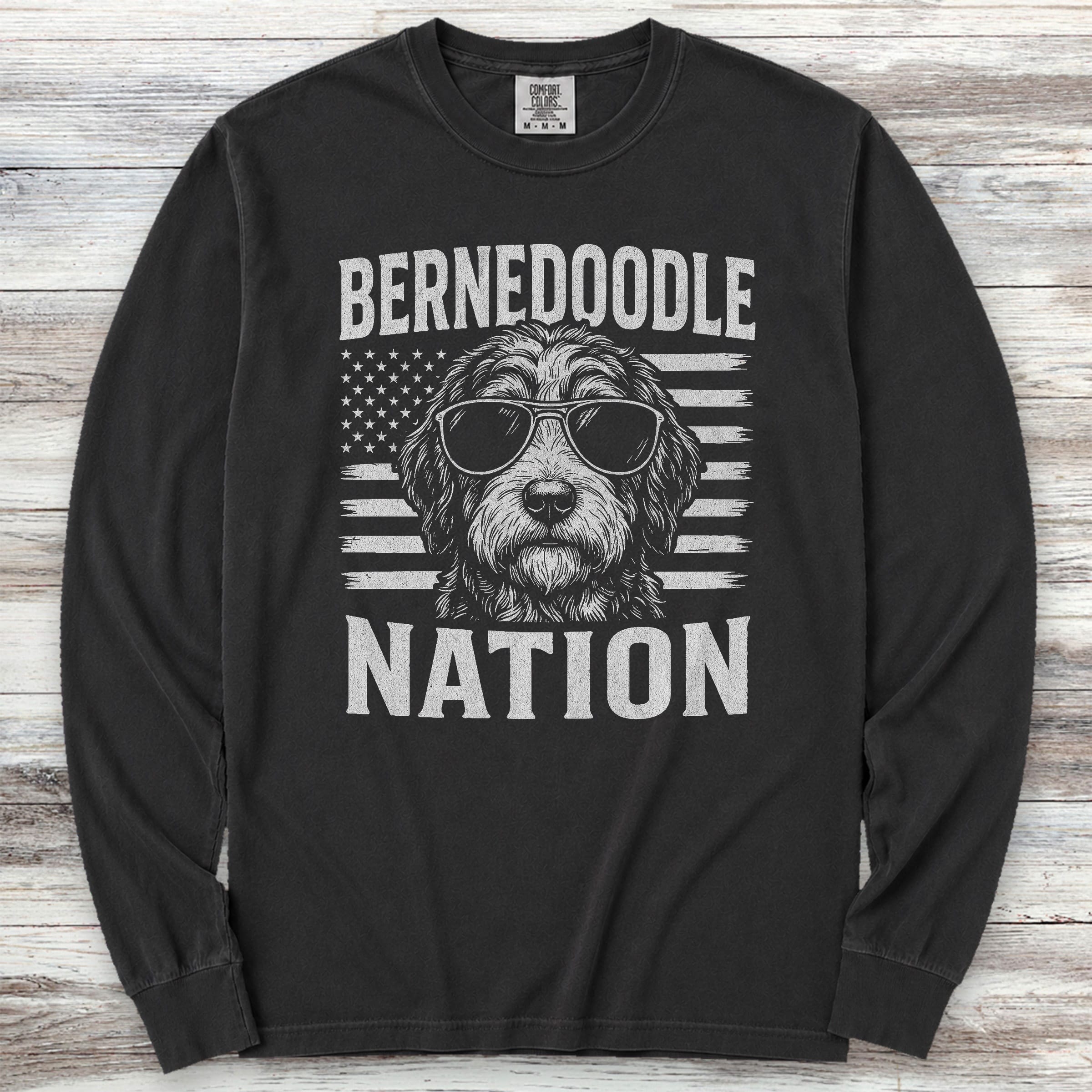Bernedoodle Nation Long Sleeve Tee - Black