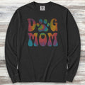 Dog Mom Rainbow Long Sleeve Tee - Black